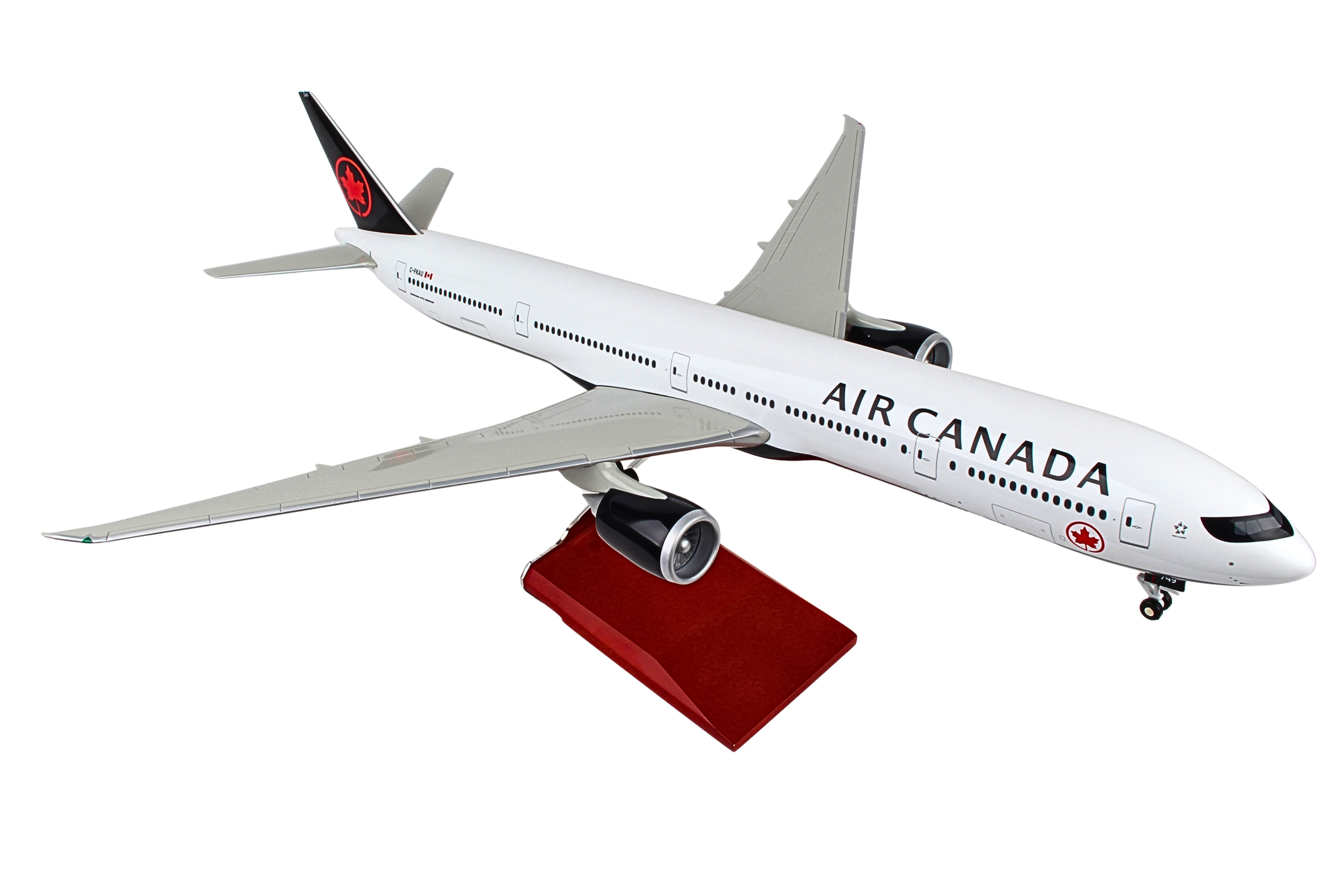 SKYMARKS AIR CANADA 777-300 1/100 W/WOOD STAND & GEAR (**)