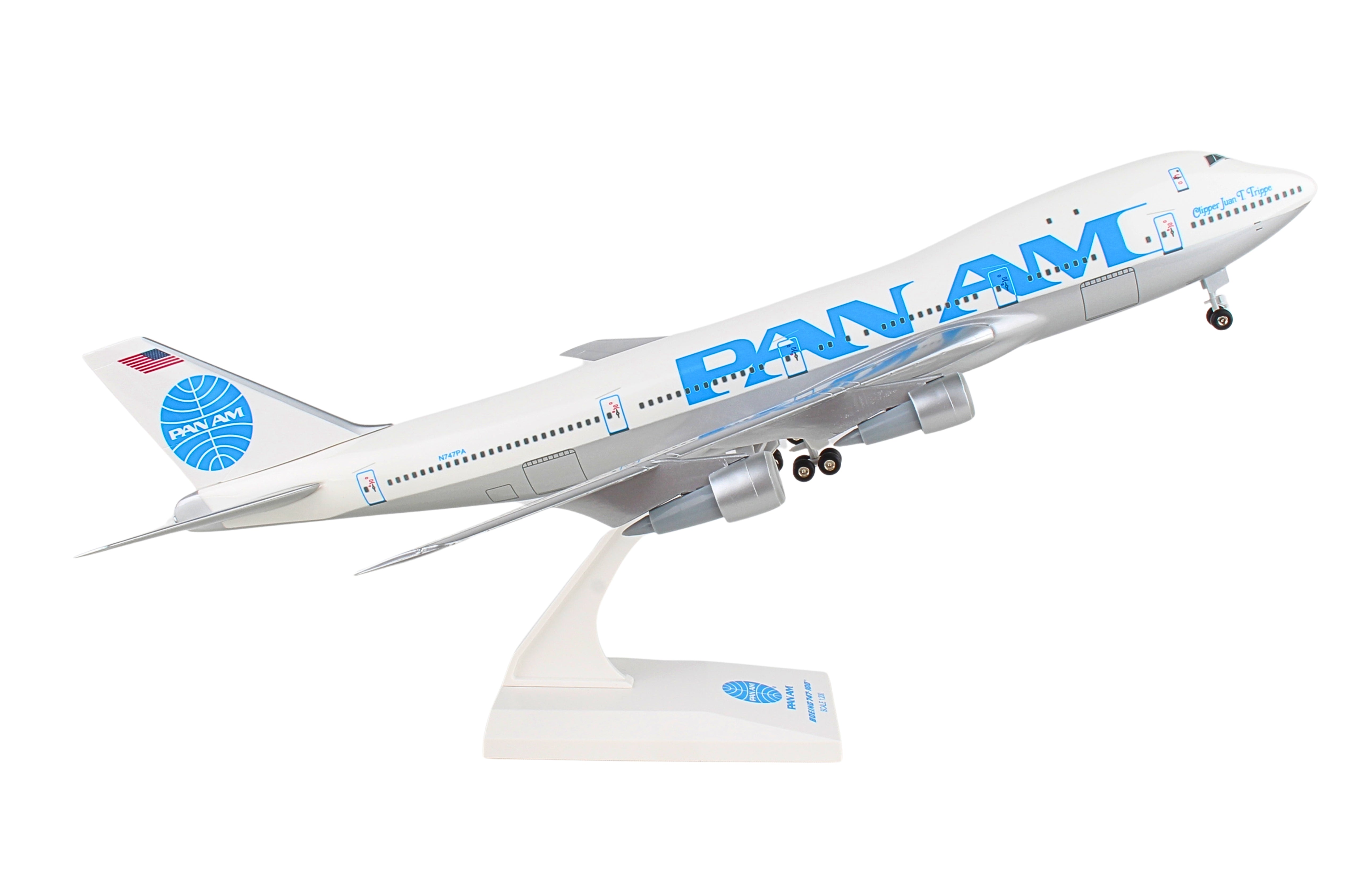 PAN AM 747-100 スケール1:200 パンアメリカン航空飛行機模型 SKYMARKS PAN AM 747-100 1/200 W/GEAR JUAN TRIPPE