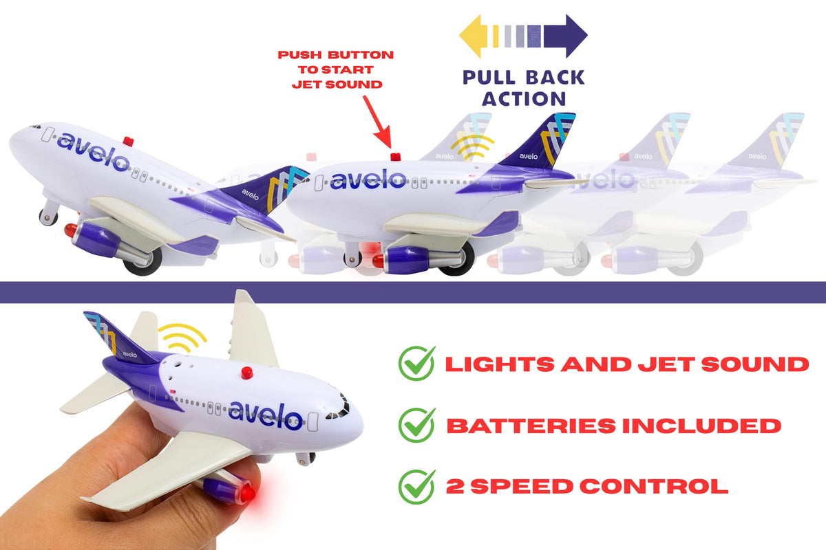 AVELO PULLBACK W/LIGHT & SOUND The Airplane Shop.