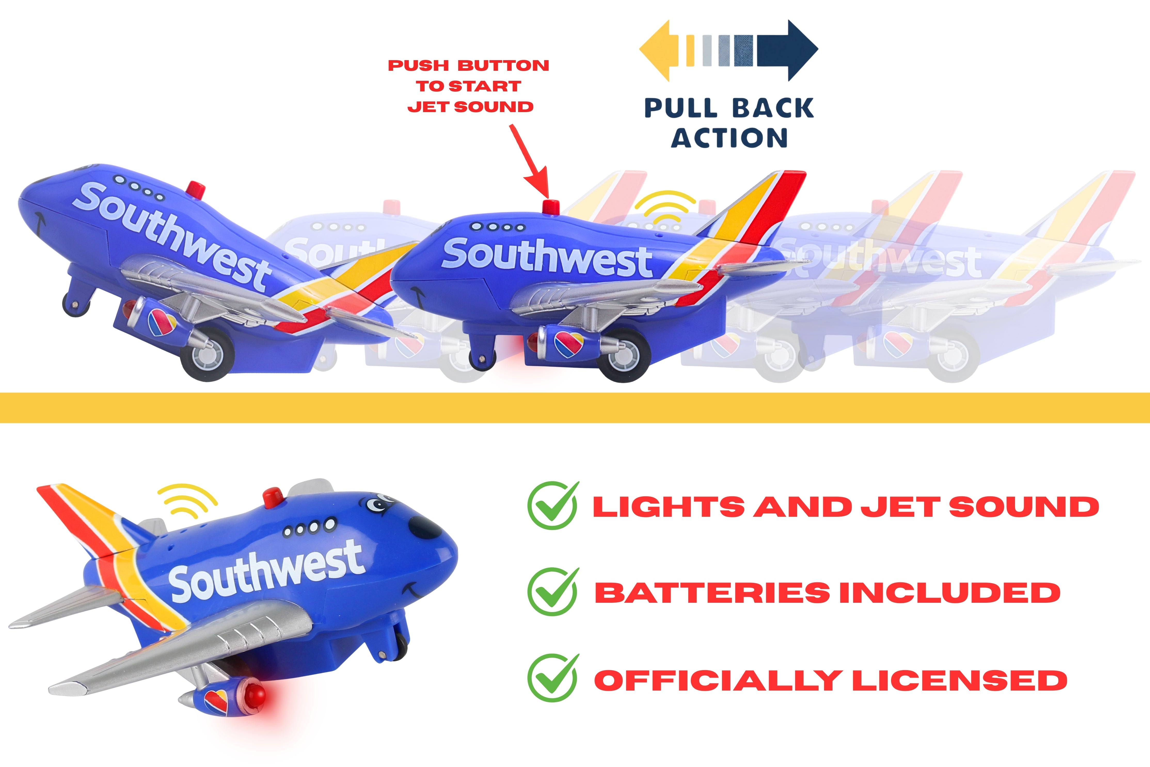 SOUTHWEST PULLBACK W/ LIGHT & SOUND HEART LIVERY