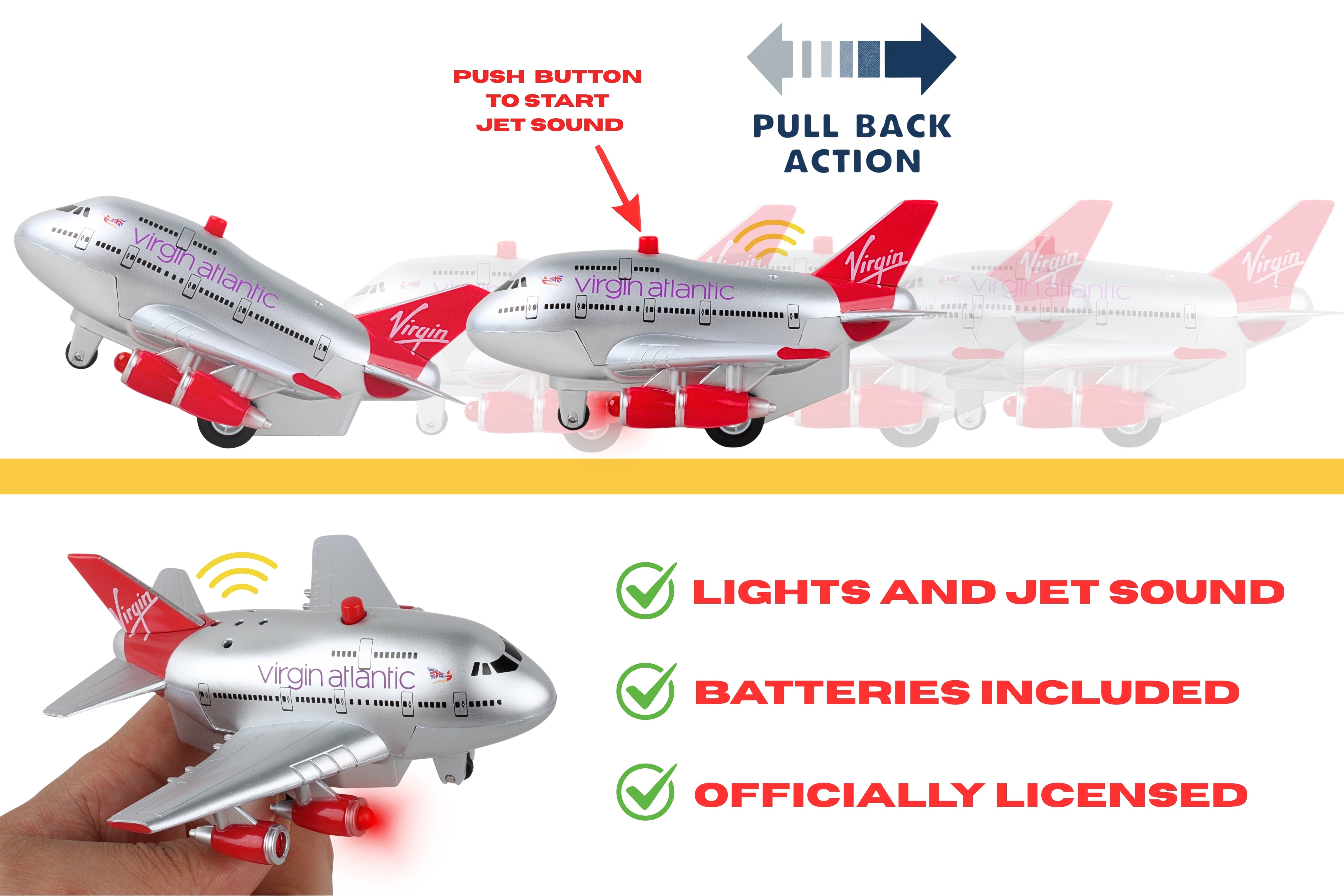 VIRGIN ATLANTIC PULLBACK W/LIGHT & SOUND (**)