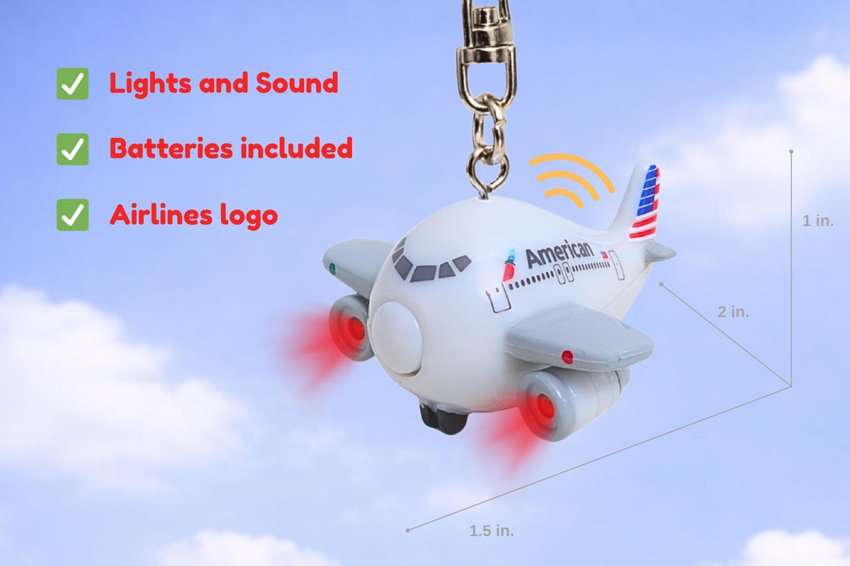 AMERICAN AIRLINES KEYCHAIN W/LIGHT & SOUND (**) The Airplane Shop.