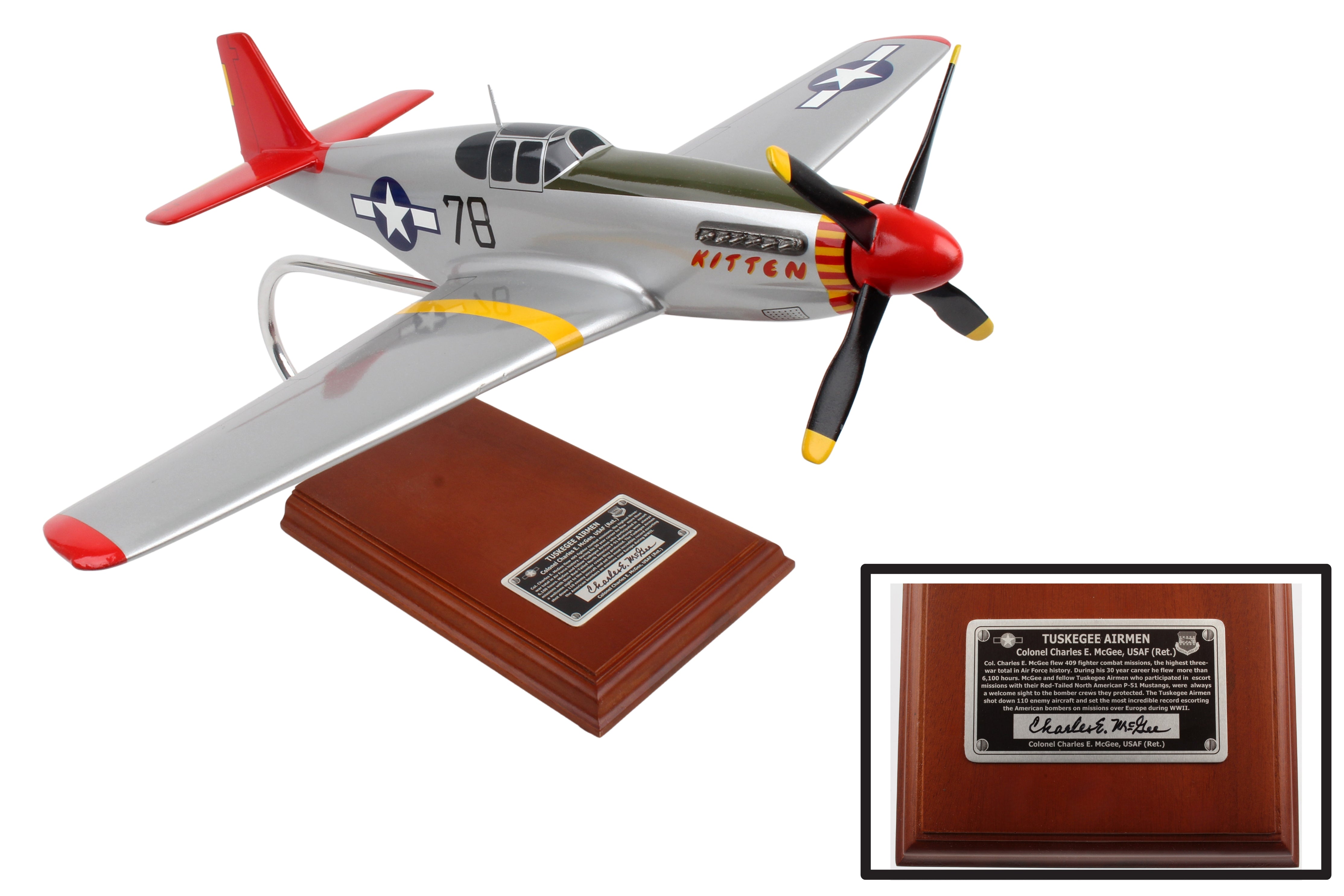 EXEC SER P-51C TUSKEGEE SIGNED BY CHARLES MCGEE 1/24 (AP51CT