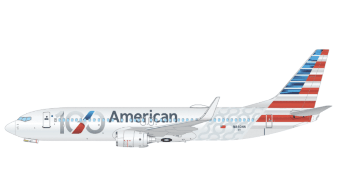 SKYMARKS AMERICAN 737-800 1/130 CENTENNIAL The Airplane Shop.