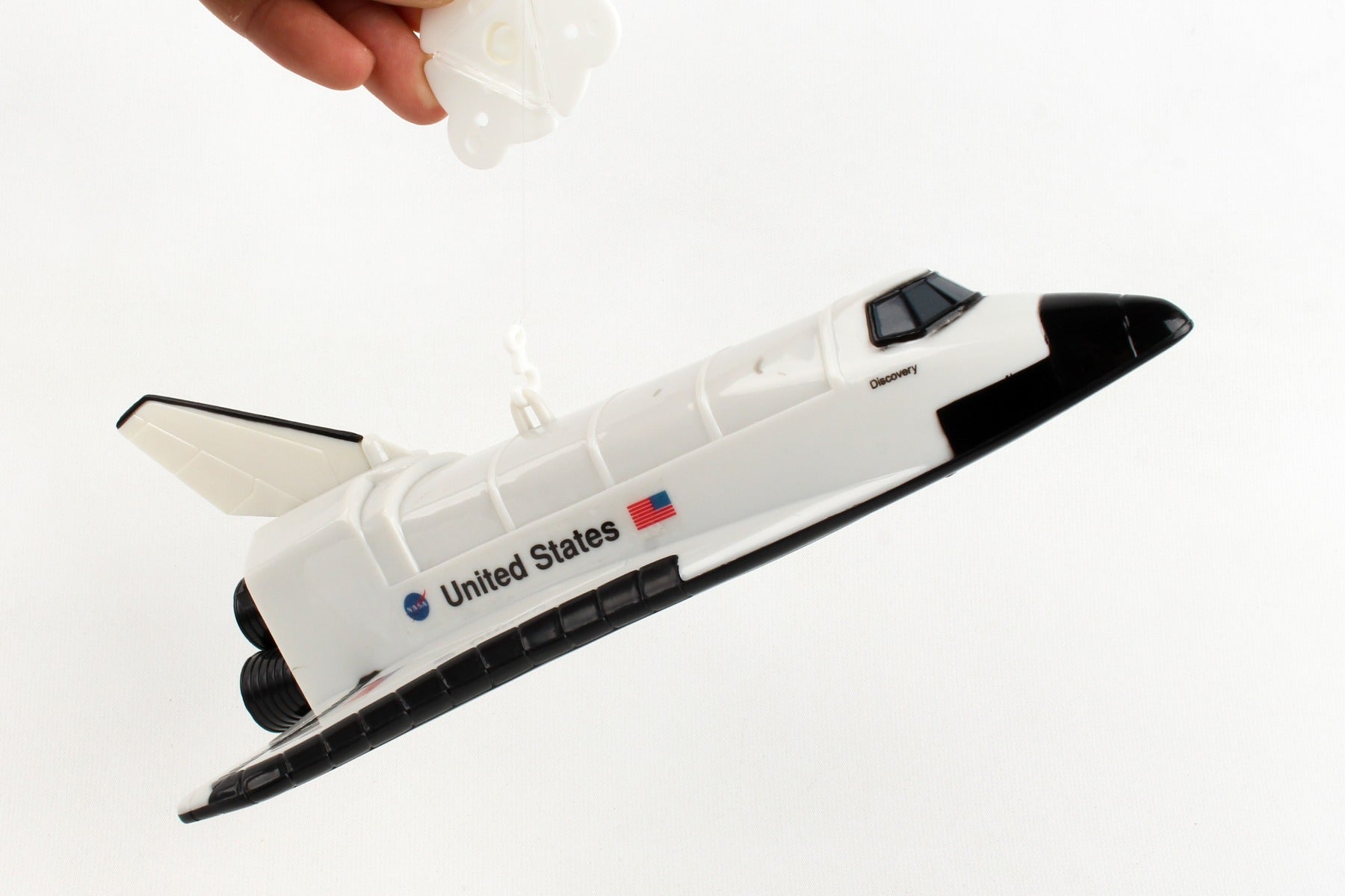 FLYING SPACE SHUTTLE ON A STRING