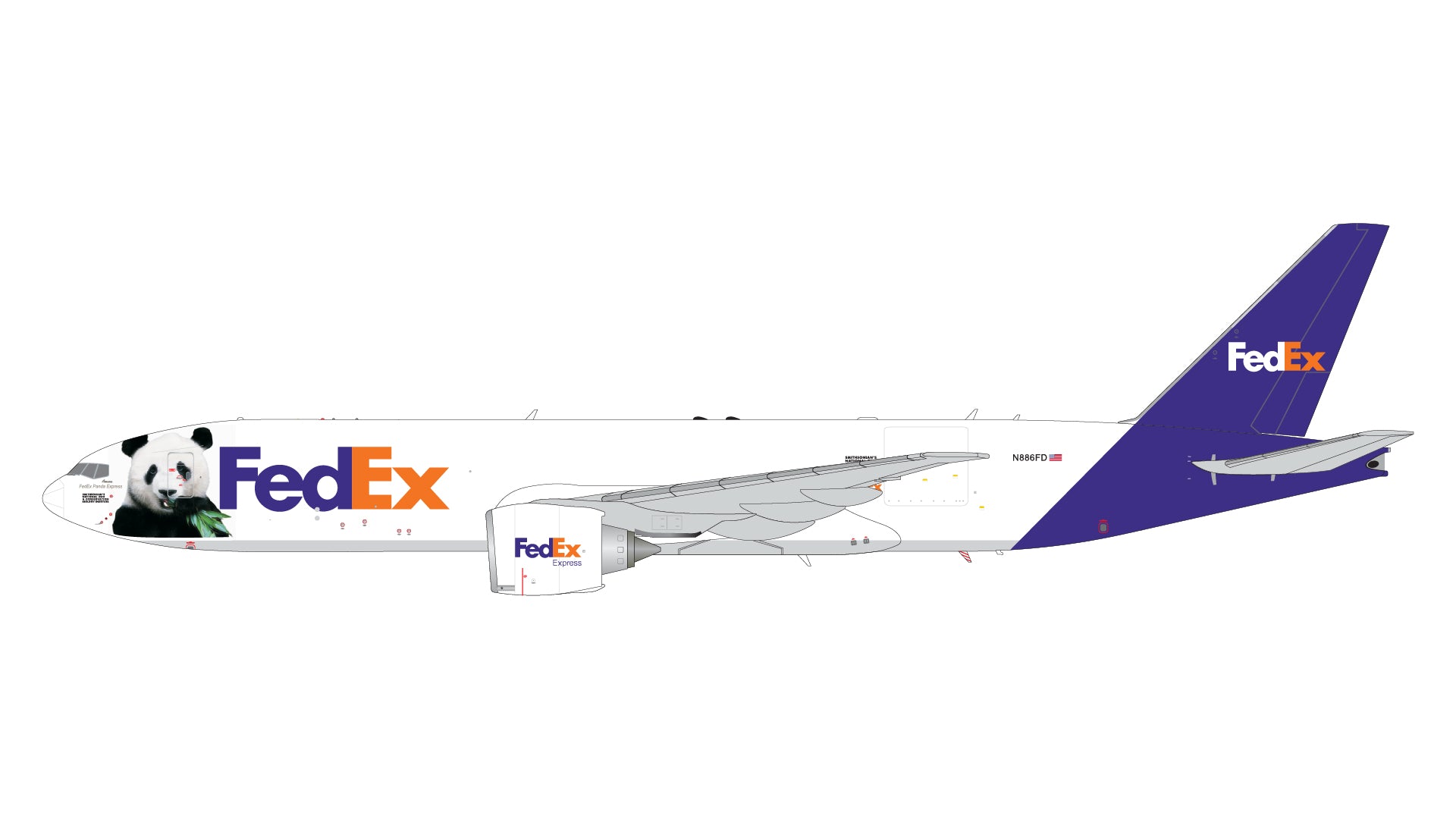 GEMINI200 FEDEX 777-200LR 1/200 PANDA EXPRESS REG#N886FD