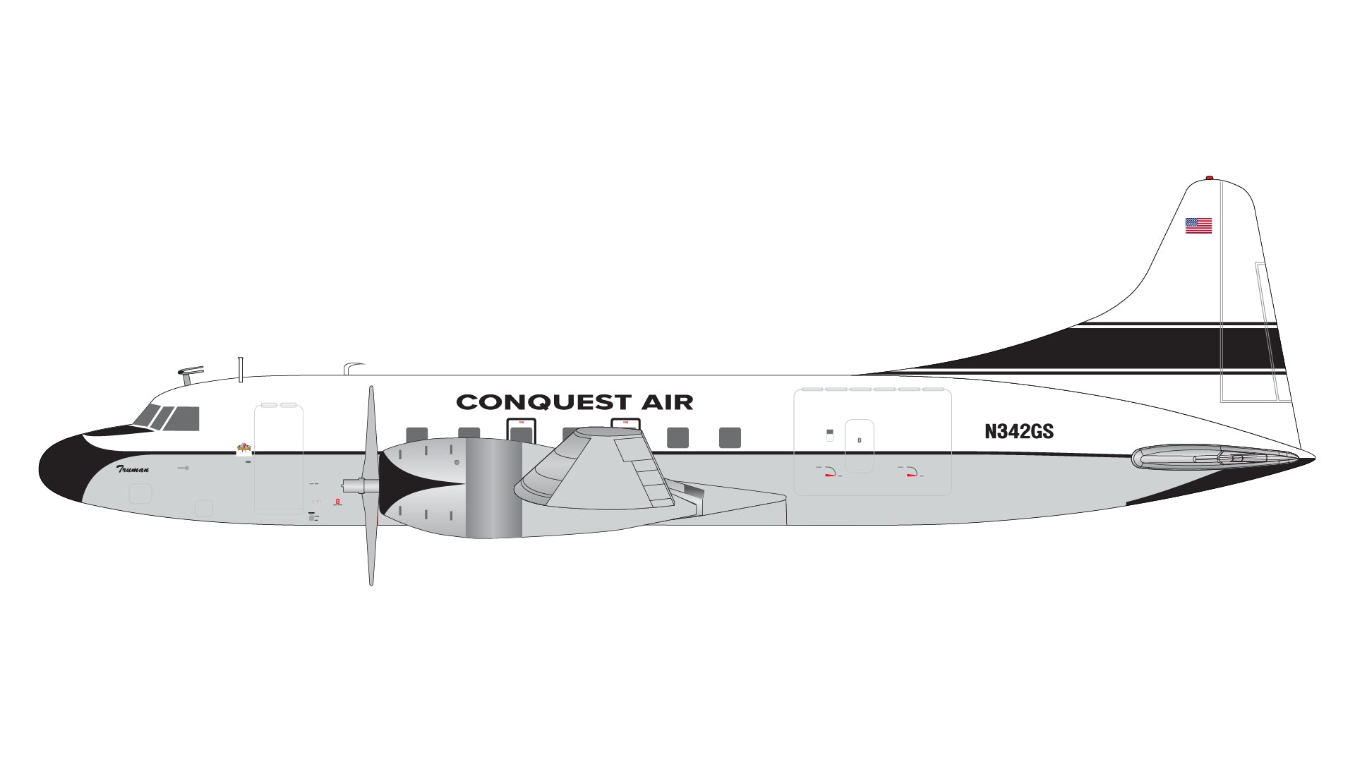 GEMINI200 CONQUEST AIR CARGO C-131F 1/200 SMARITAN N342GS