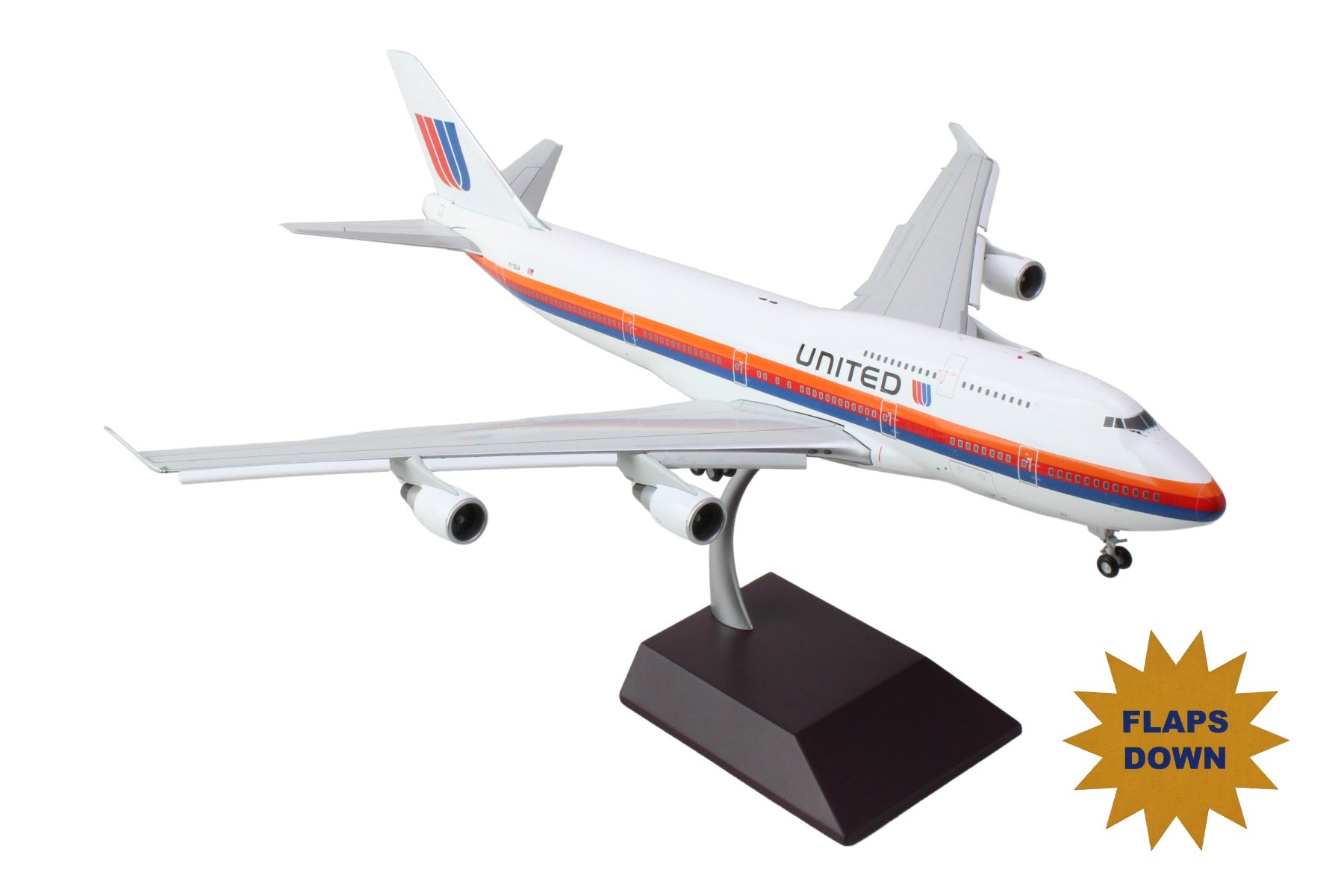GEMINI200 UNITED 747-400 1/200 REG#N175UA SAUL BASS FLAPS DO