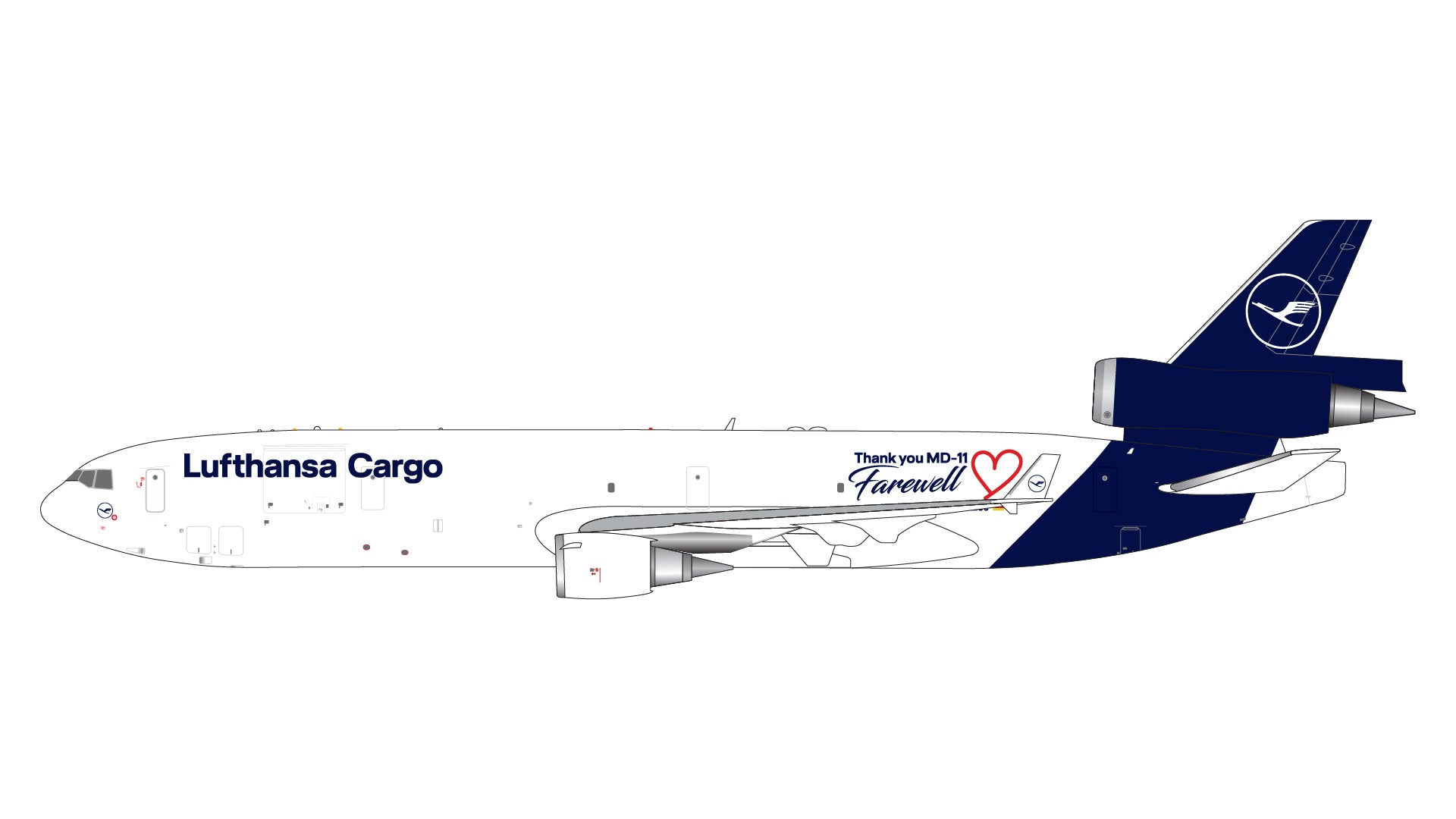 GEMINI LUFTHANSA CARGO MD-11F 1/400 FAREWELL MD-11 D-ALCC