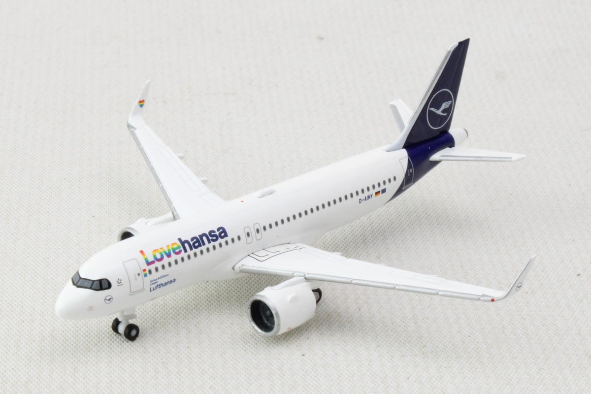 HERPA LUFTHANSA A320NEO 1/500 LOVEHANSA (**) The Airplane Shop.