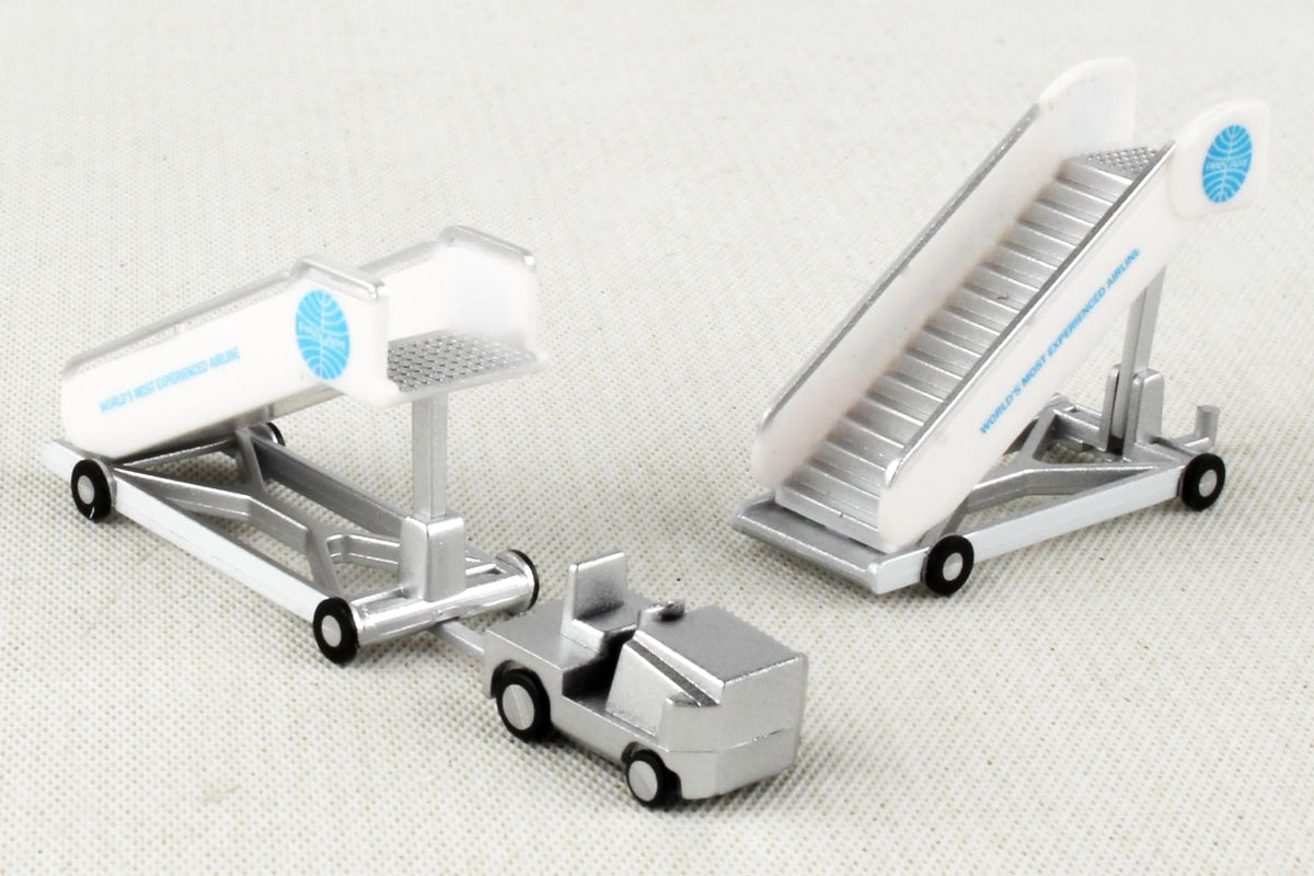 HERPA PAN AM HISTORIC PASSENGER STAIRS(2) W/TRACTOR (1)1/200 The Airplane Shop.