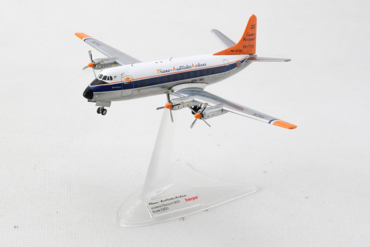 HERPA TRANS AUSTRALIAN VISCOUNT 800 1/200 (**) The Airplane Shop.