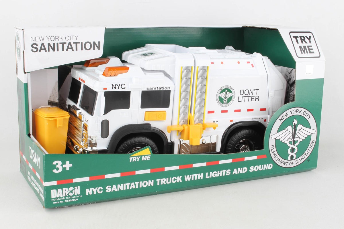 NYC SANITATION GARBAGE TRUCK W/LIGHTS & SOUND The Airplane Shop.