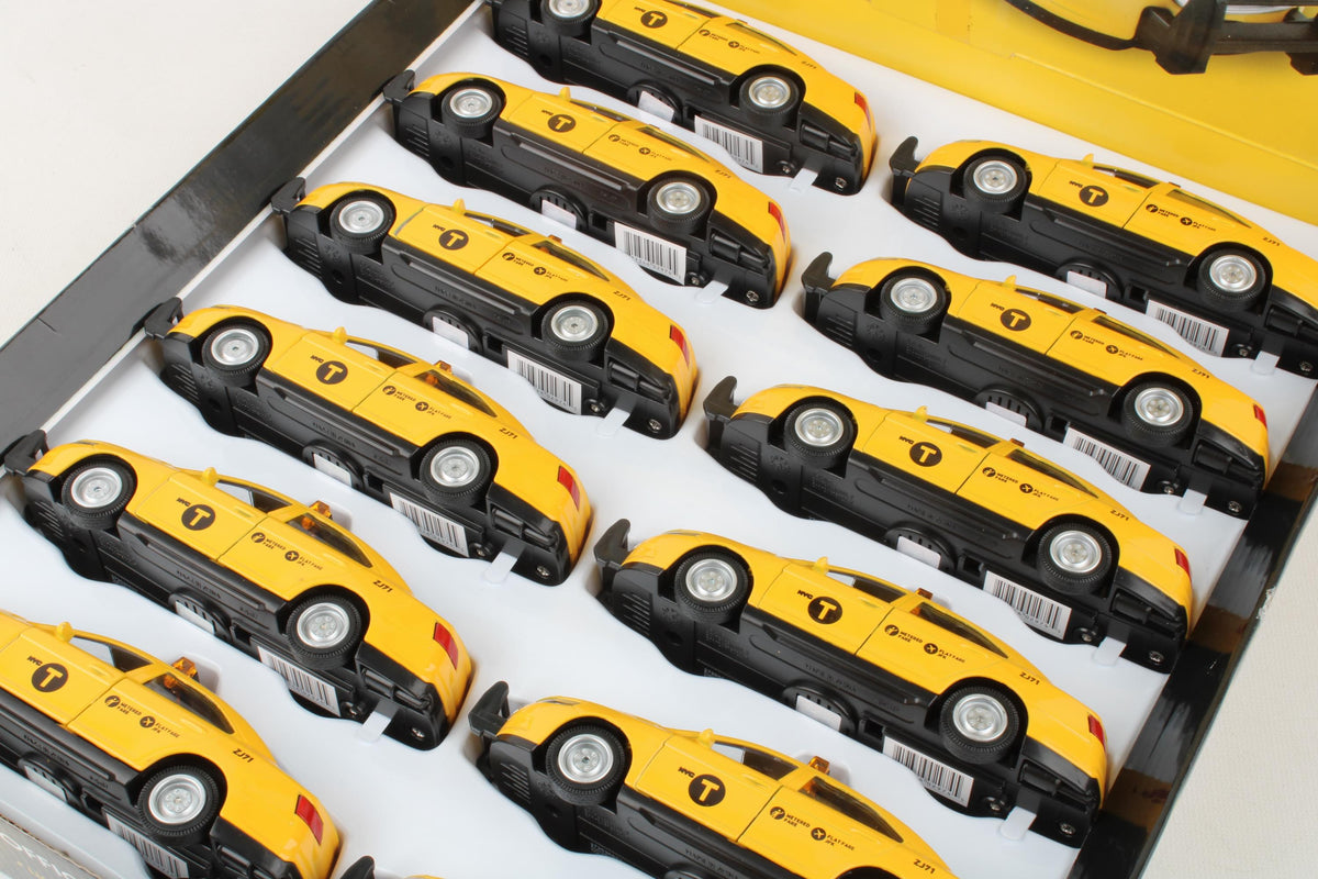 NYC TAXI PULLBACK 12 PIECE COUNTER DISPLAY (**) The Airplane Shop.