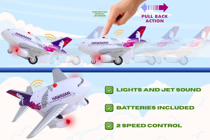 HAWAIIAN PULLBACK W/LIGHT & SOUND NEW LIVERY The Airplane Shop.