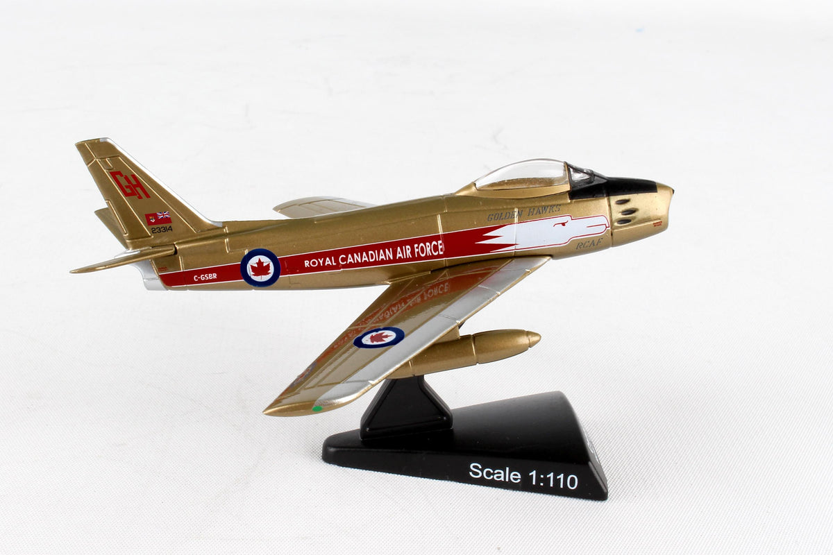 POSTAGE STAMP RCAF CANADAIR SABRE 1/110 GOLDEN HAWKS The Airplane Shop.