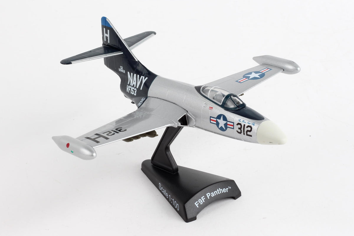 POSTAGE STAMP F9F PANTHER 1/100 SILVER/BLACK (**) The Airplane Shop.