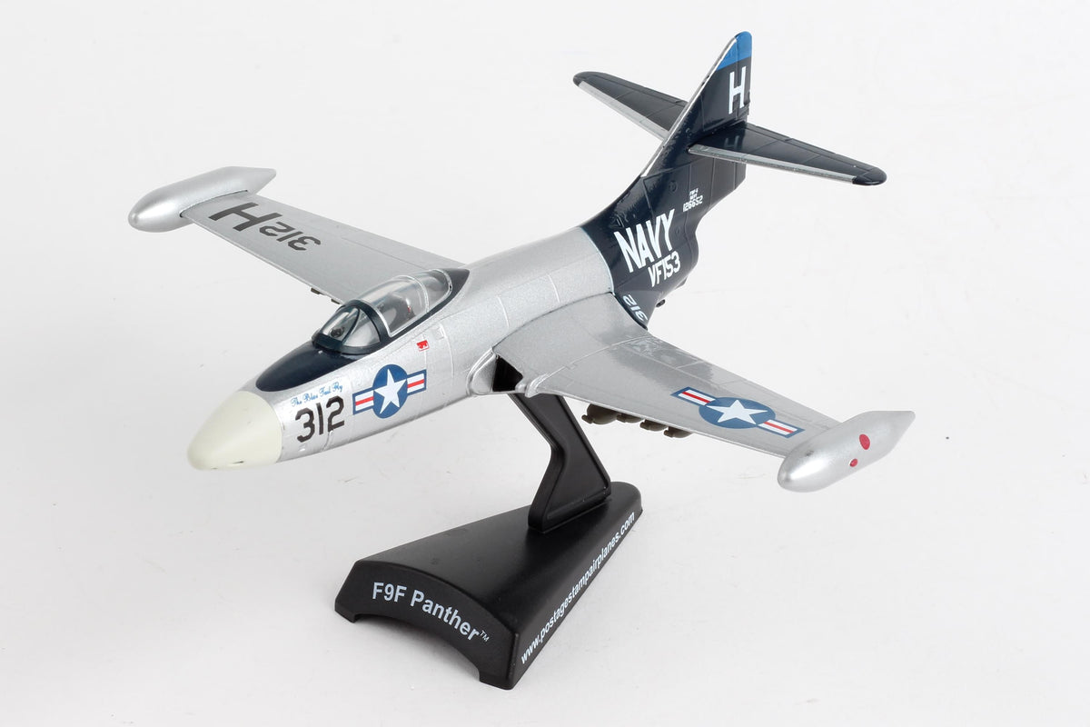 POSTAGE STAMP F9F PANTHER 1/100 SILVER/BLACK (**) The Airplane Shop.