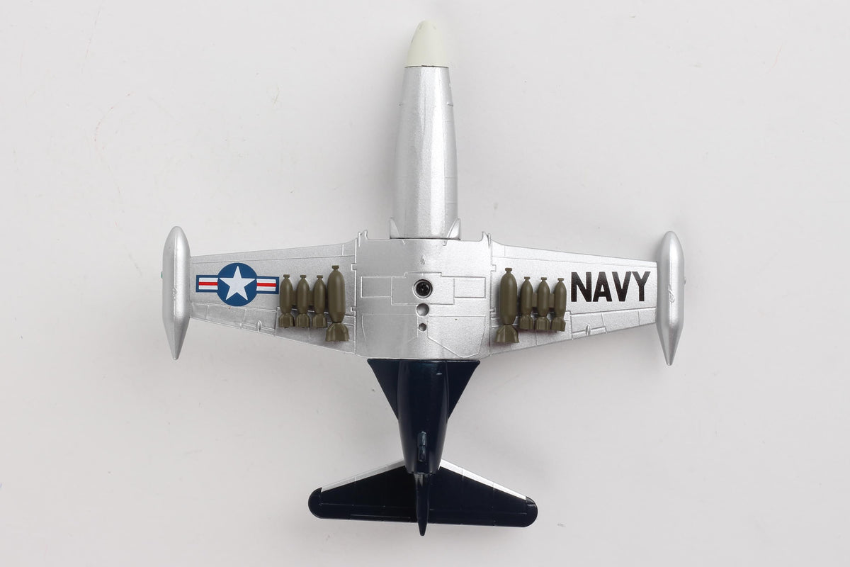 POSTAGE STAMP F9F PANTHER 1/100 SILVER/BLACK (**) The Airplane Shop.