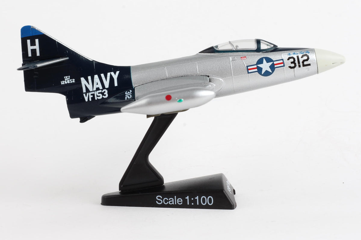 POSTAGE STAMP F9F PANTHER 1/100 SILVER/BLACK (**) The Airplane Shop.