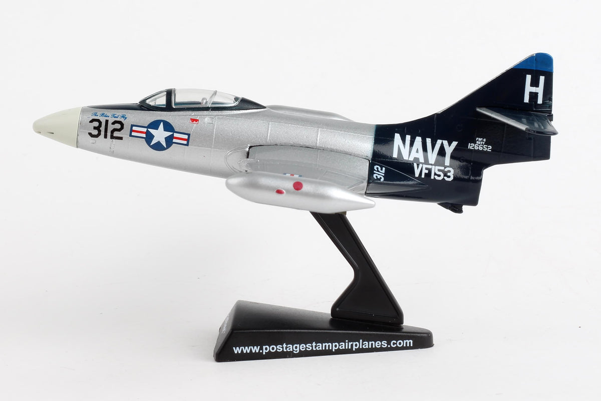 POSTAGE STAMP F9F PANTHER 1/100 SILVER/BLACK (**) The Airplane Shop.