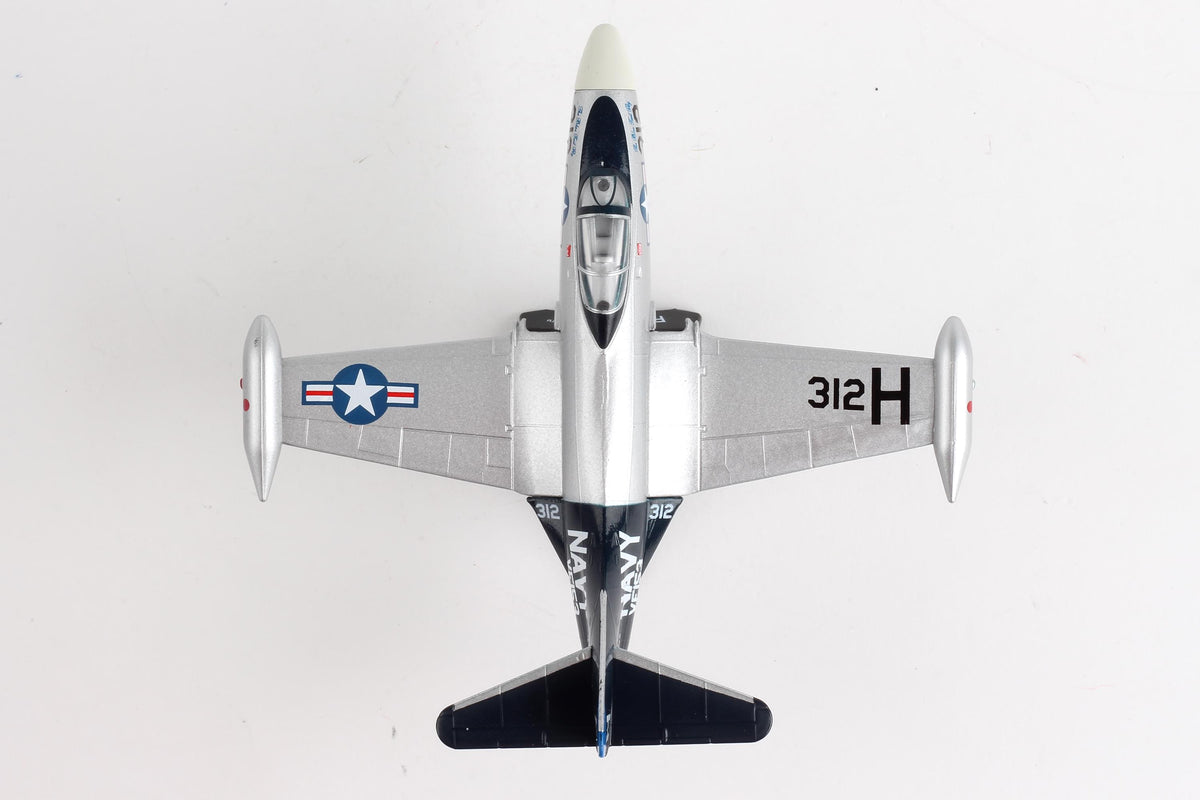 POSTAGE STAMP F9F PANTHER 1/100 SILVER/BLACK (**) The Airplane Shop.