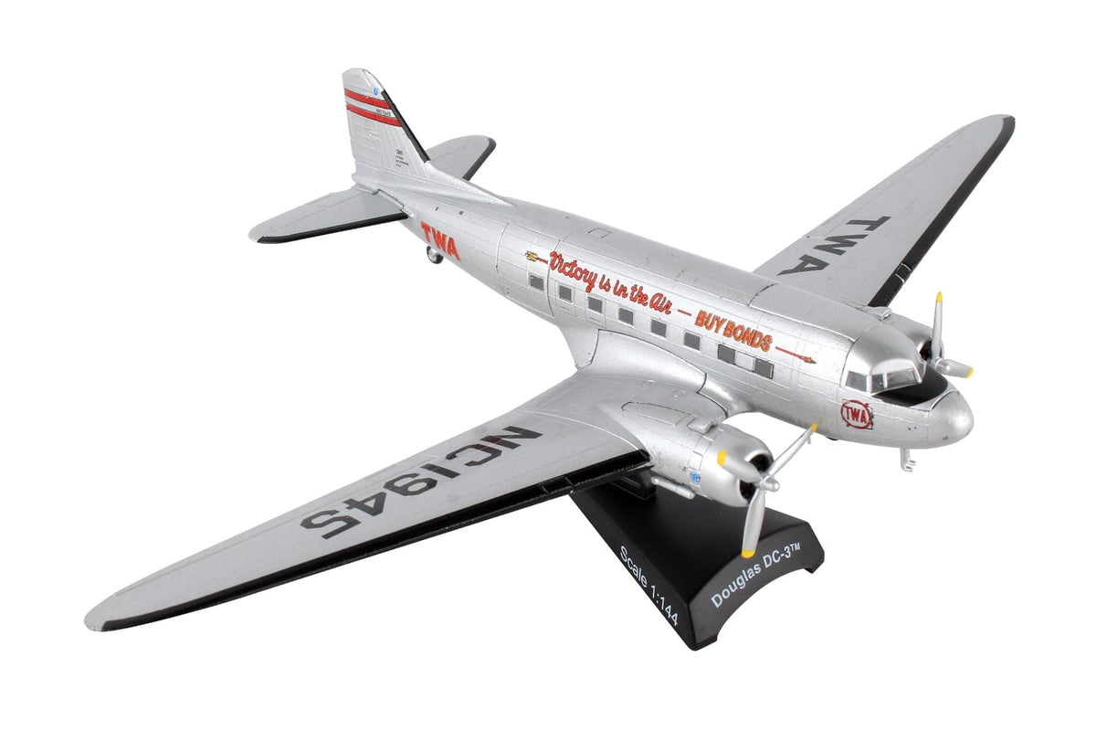 POSTAGE STAMP TWA DC-3 1/144 The Airplane Shop.