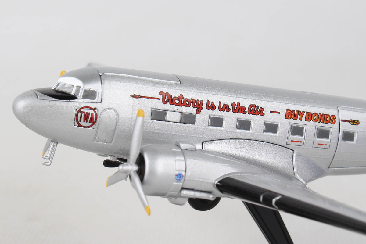POSTAGE STAMP TWA DC-3 1/144 The Airplane Shop.
