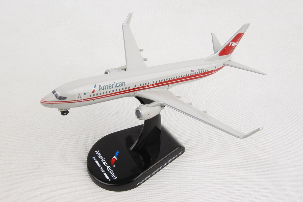 POSTAGE STAMP AMERICAN 737-800 1/300 TWA TAIL The Airplane Shop.