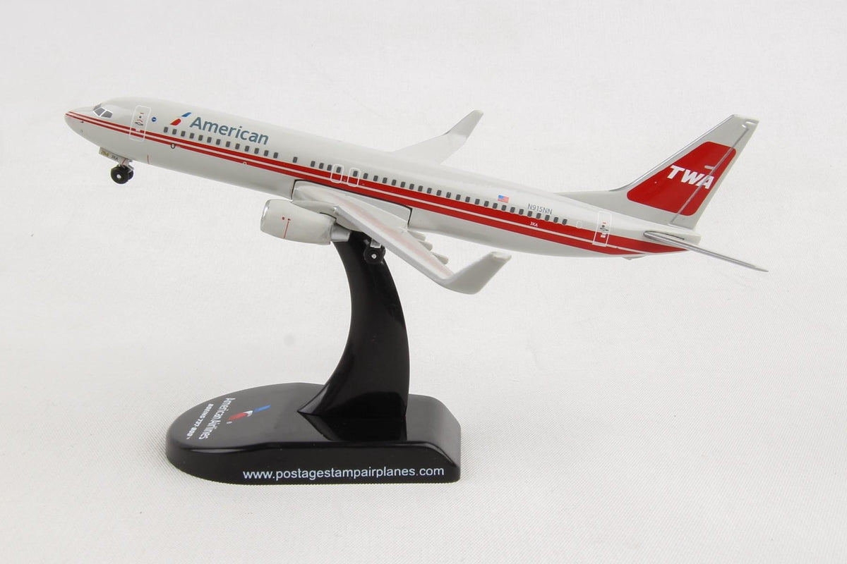 POSTAGE STAMP AMERICAN 737-800 1/300 TWA TAIL The Airplane Shop.