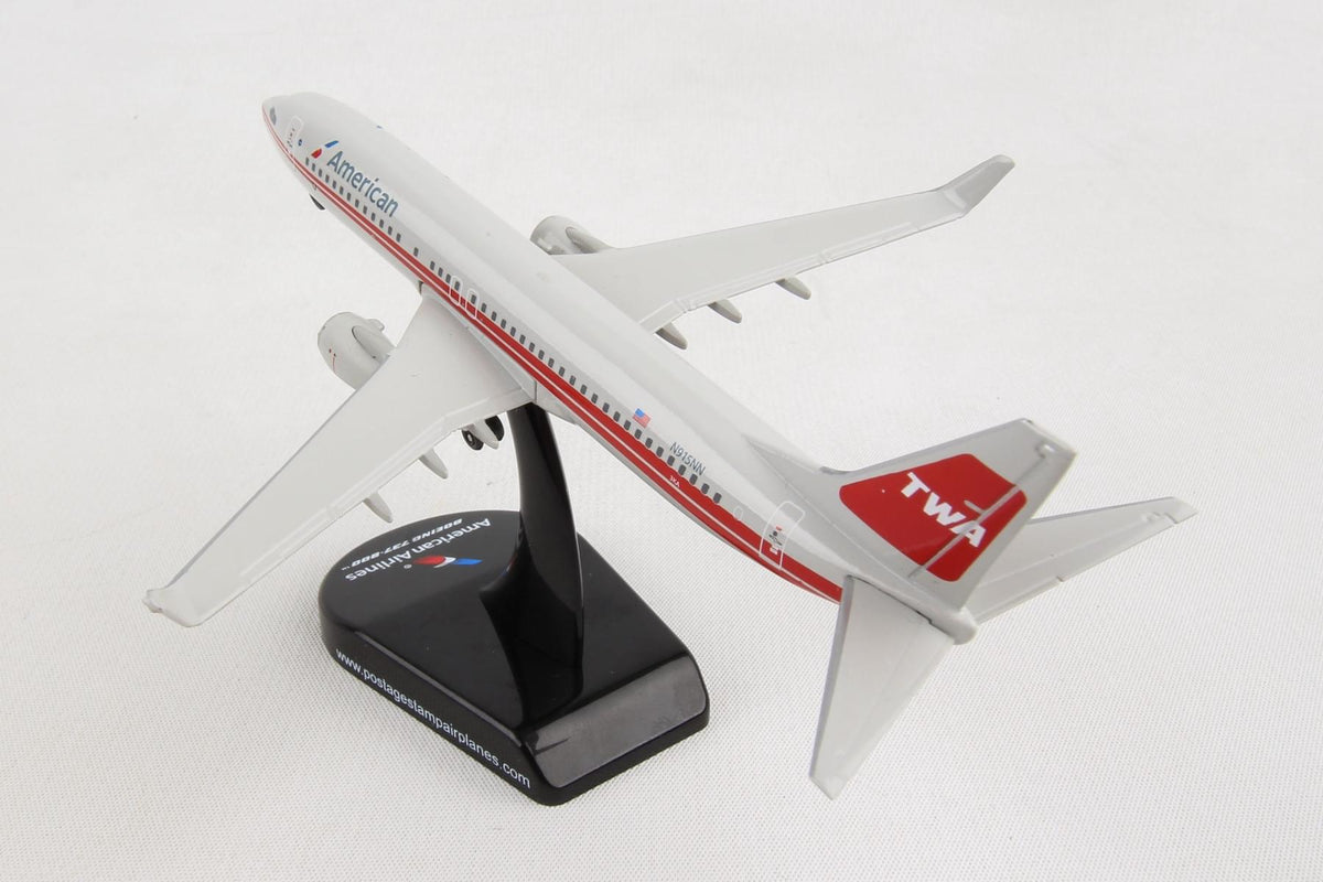 POSTAGE STAMP AMERICAN 737-800 1/300 TWA TAIL The Airplane Shop.