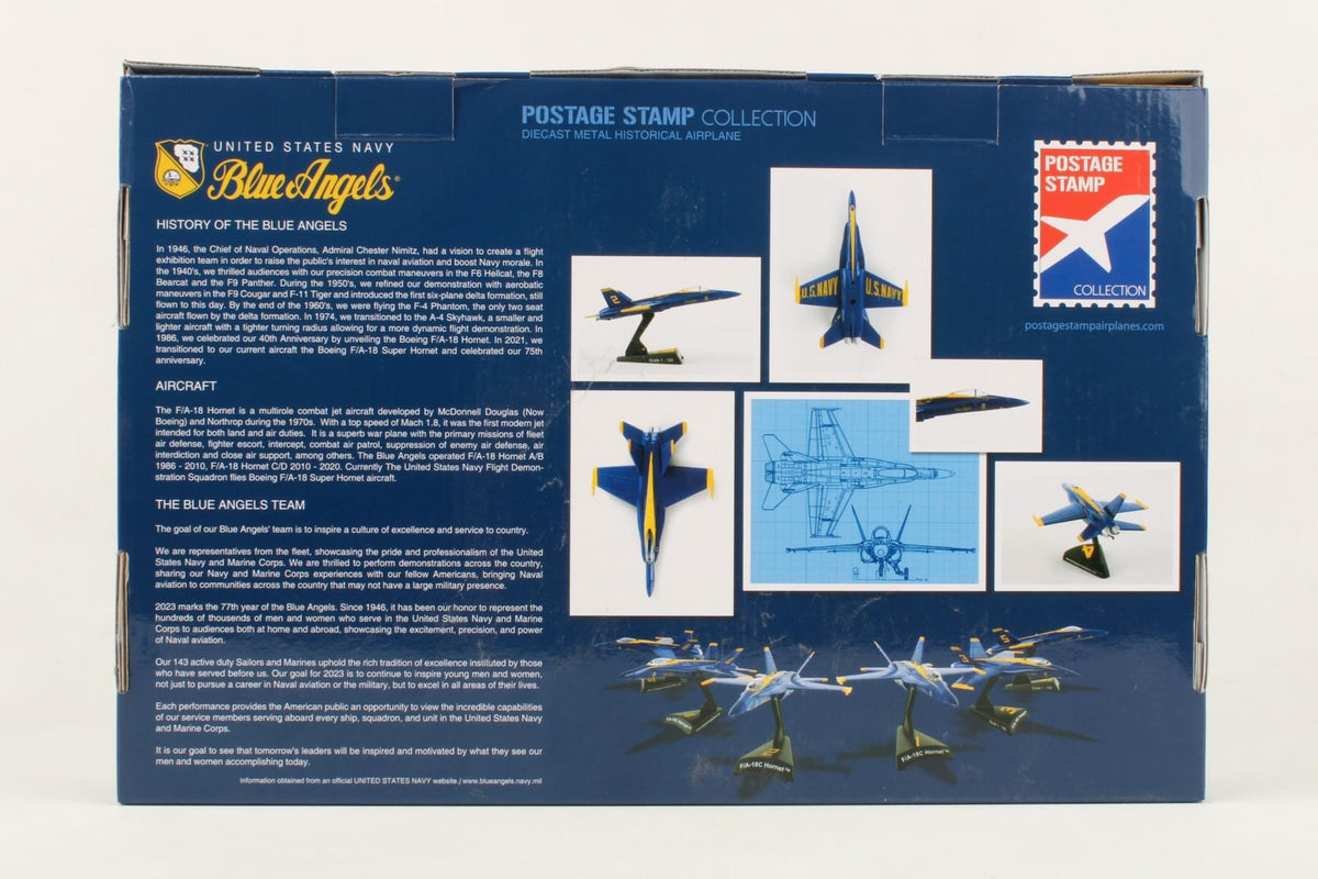 POSTAGE STAMP F/A-18C BLUE ANGEL 6 PC GIFT SET 1/150 The Airplane Shop.