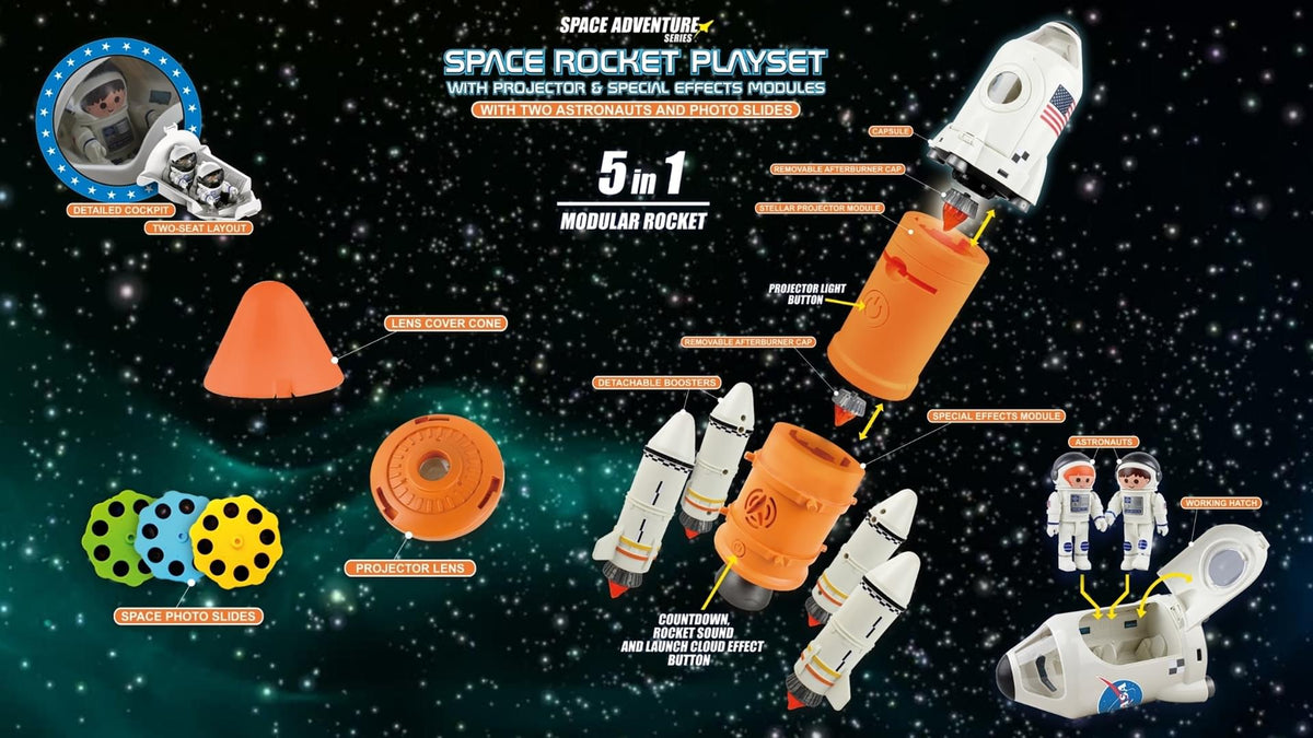 SPACE ADVENTURE SPACE ROCKET PLAYSET W/CAPSULE (**) The Airplane Shop.