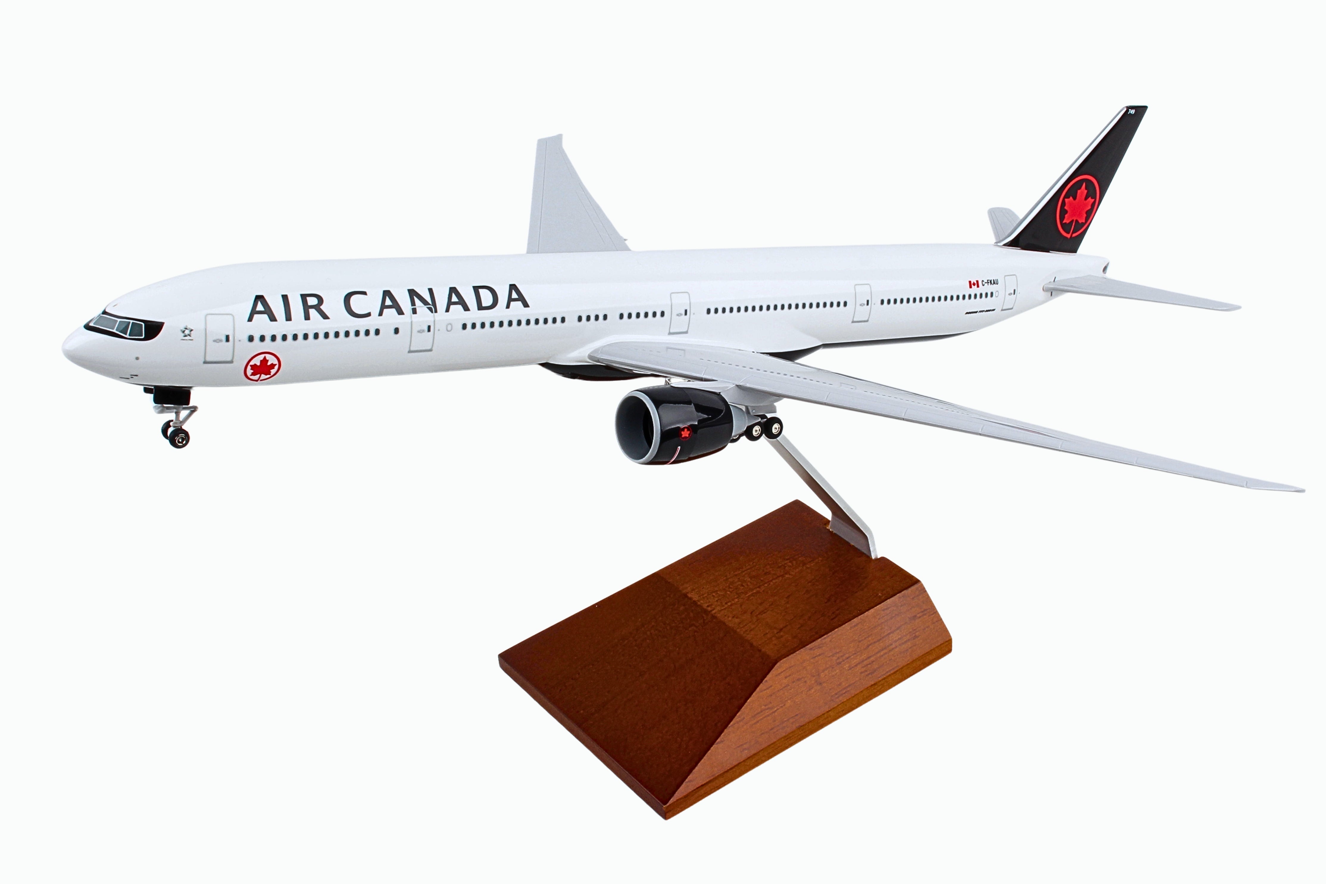 SKYMARKS AIR CANADA 777-300 1/200 W/GEAR & WOOD STAND
