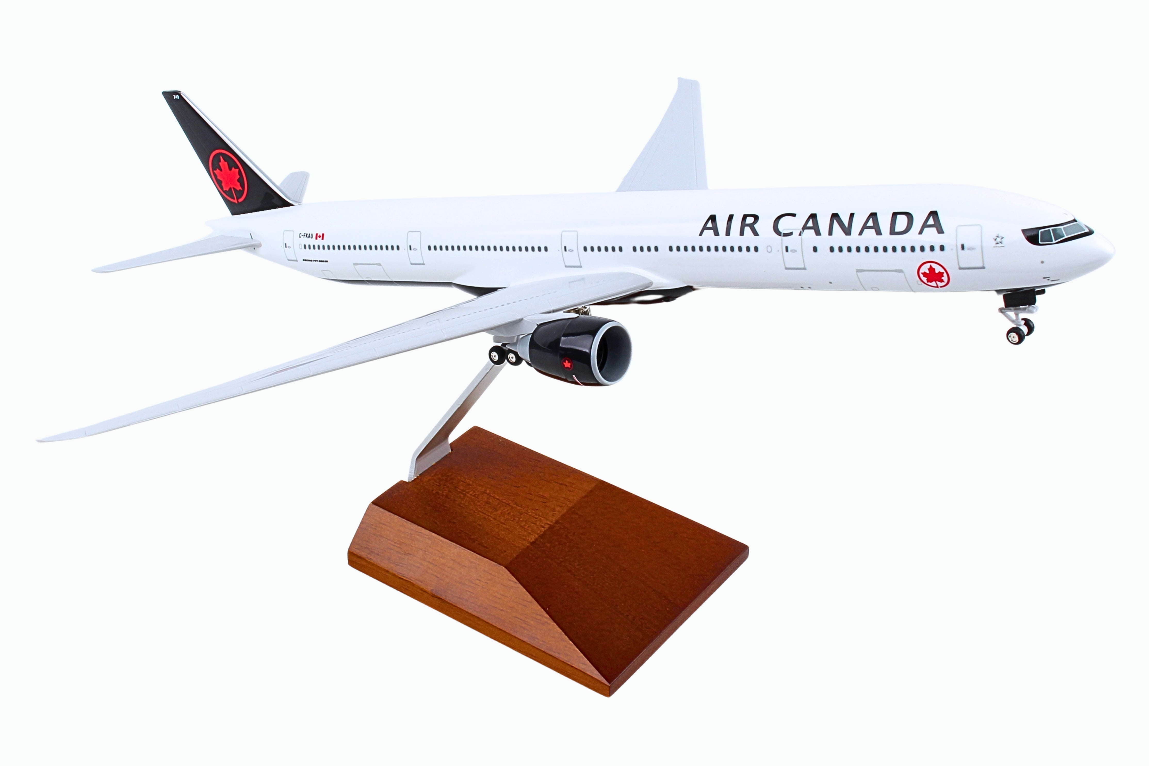SKYMARKS AIR CANADA 777-300 1/200 W/GEAR & WOOD STAND