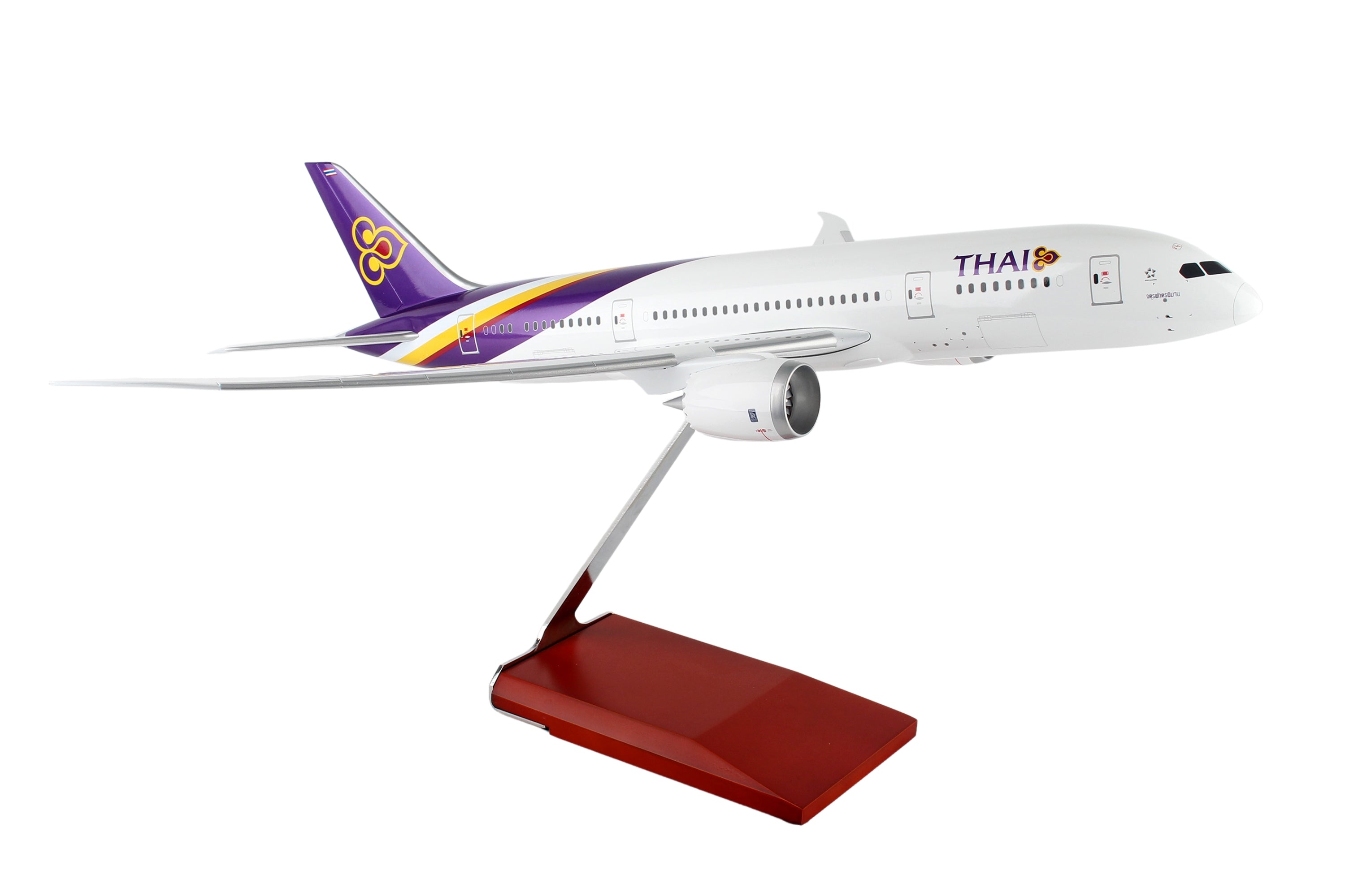 SKYMARKS THAI 787-8 1/100 W/WOOD STAND & GEAR (**)