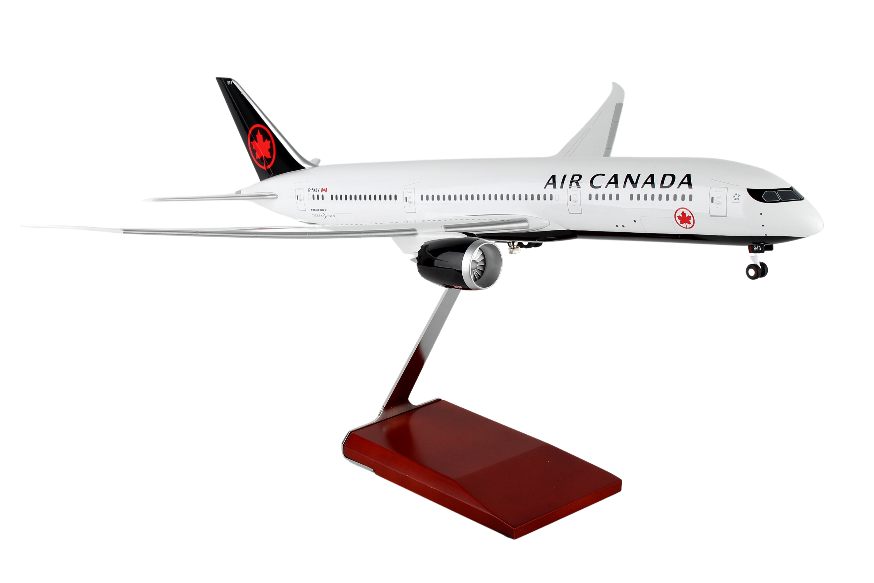 SKYMARKS AIR CANADA 787-9 1/100 W/WOOD STAND & GEAR