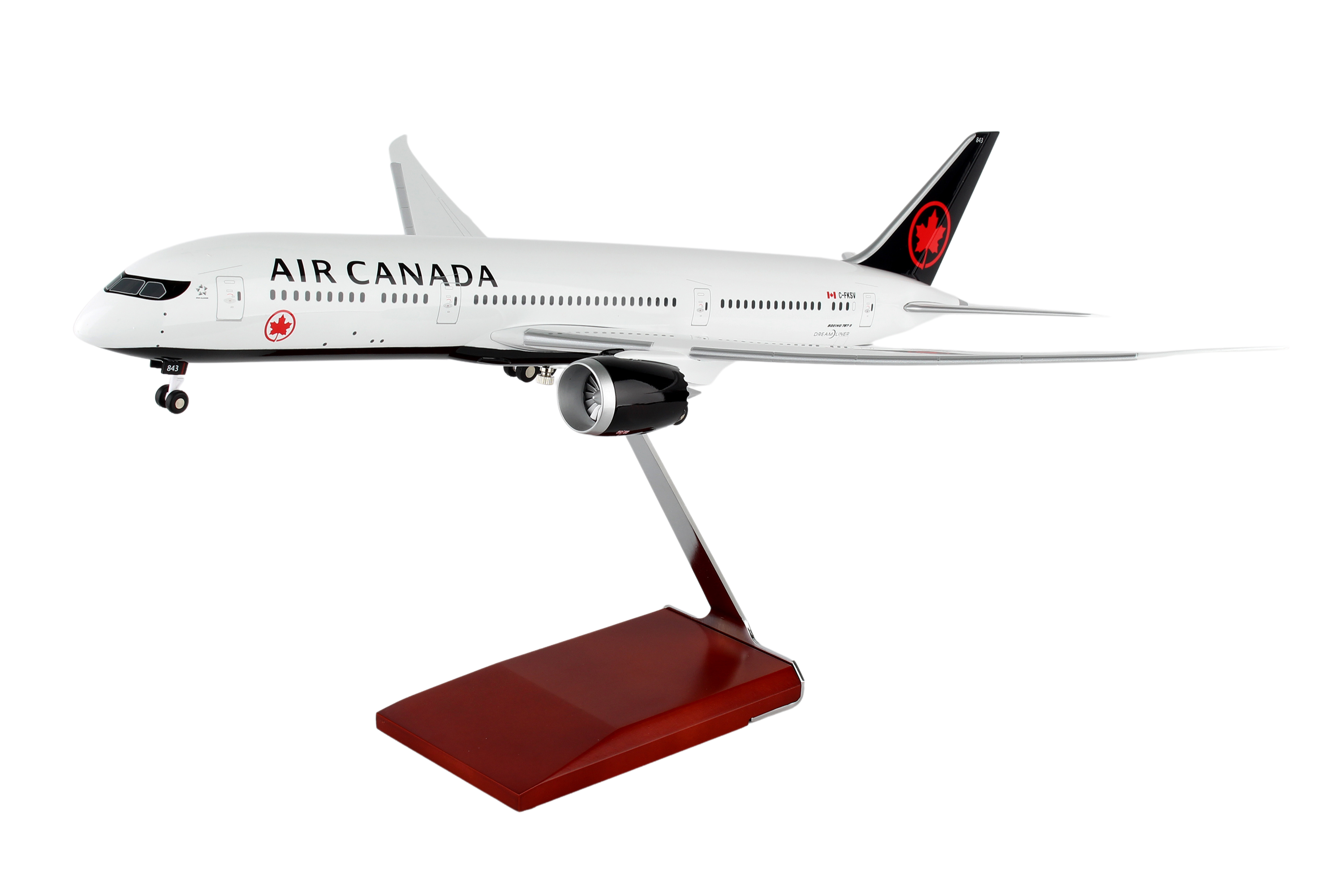 SKYMARKS AIR CANADA 787-9 1/100 W/WOOD STAND & GEAR