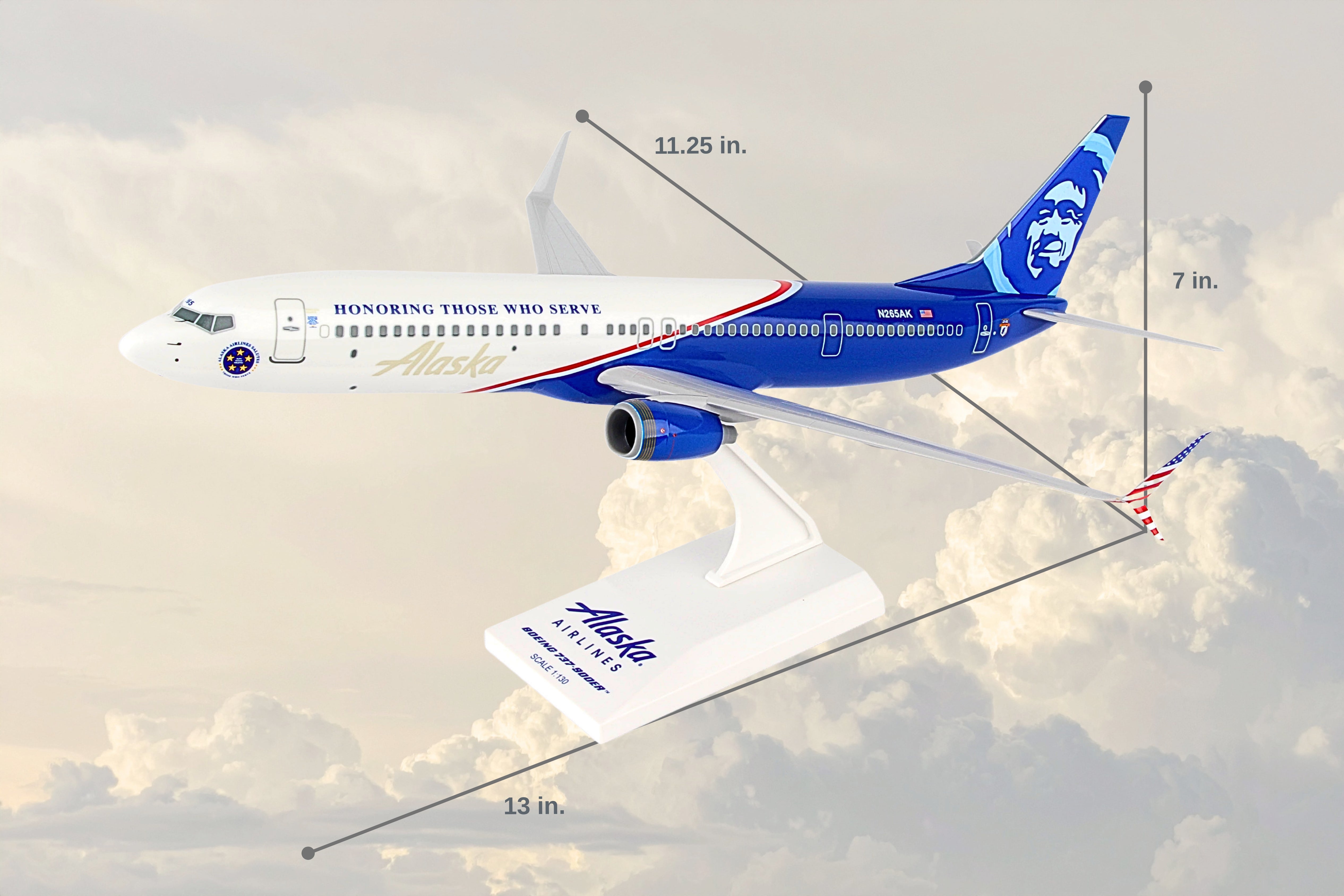 航空機・ヘリコプター SKY MARKS AIRCRAFT OF THE WORLD SKYMARKS ALASKA 737-900 1/130 VETERANS