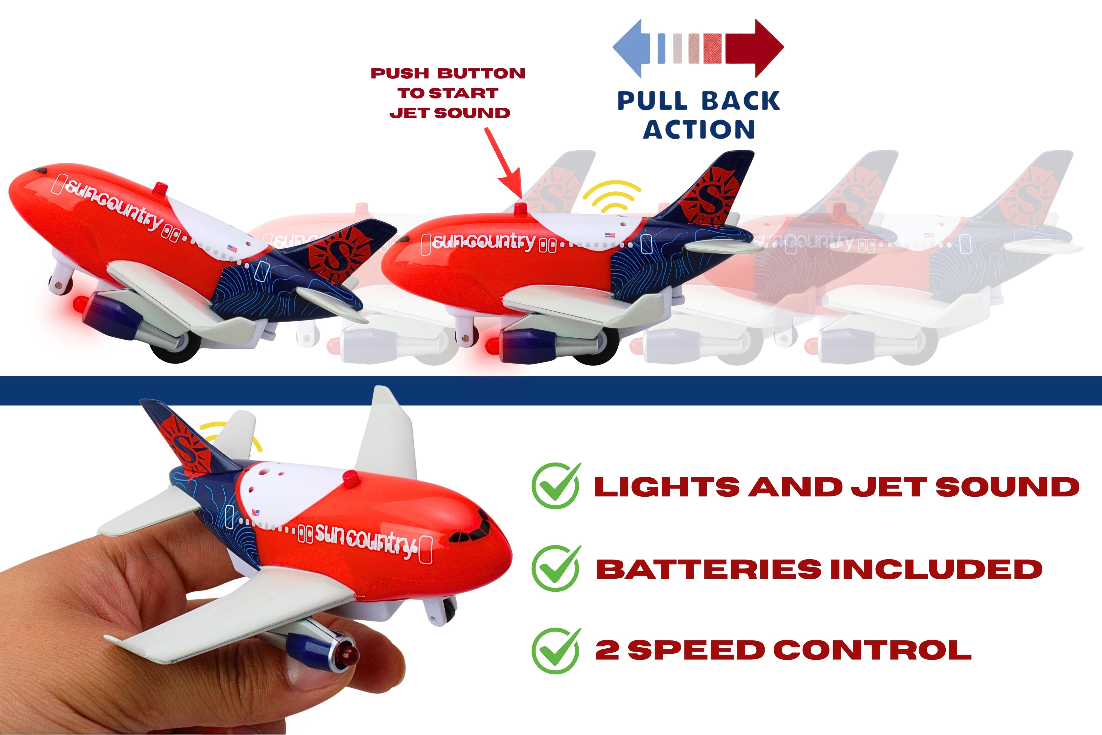 SUN COUNTRY PULLBACK W/LIGHTS & SOUND