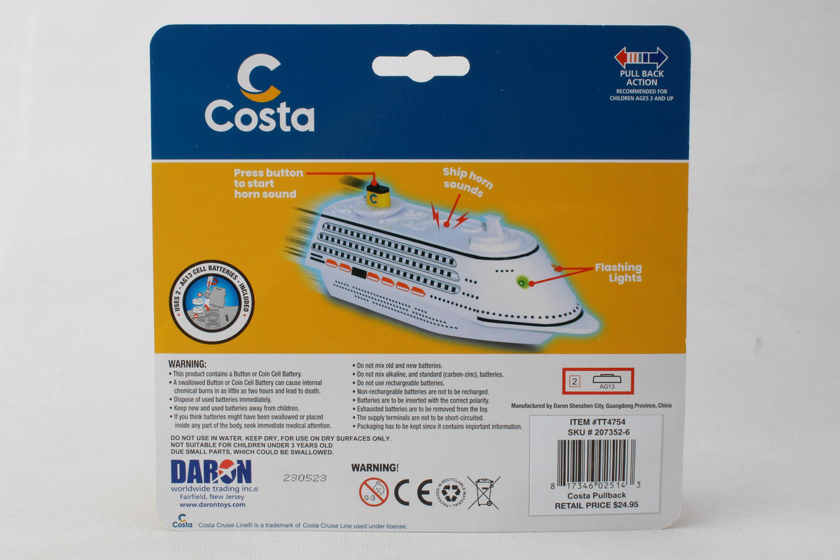 COSTA PULLBACK CRUISE SHIP - NEW LOGO The Airplane Shop.
