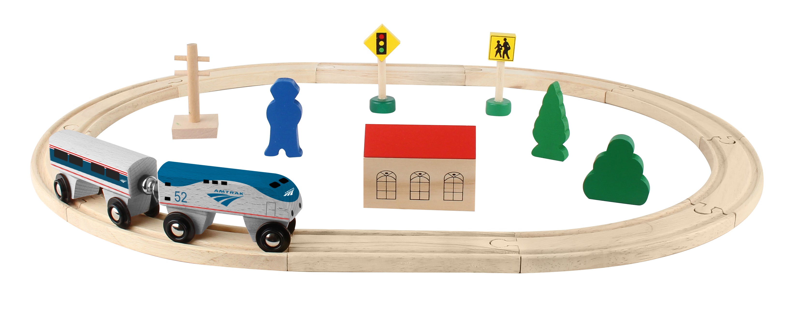 AMTRAK WOODEN RAILWAY - 20 PC. SET