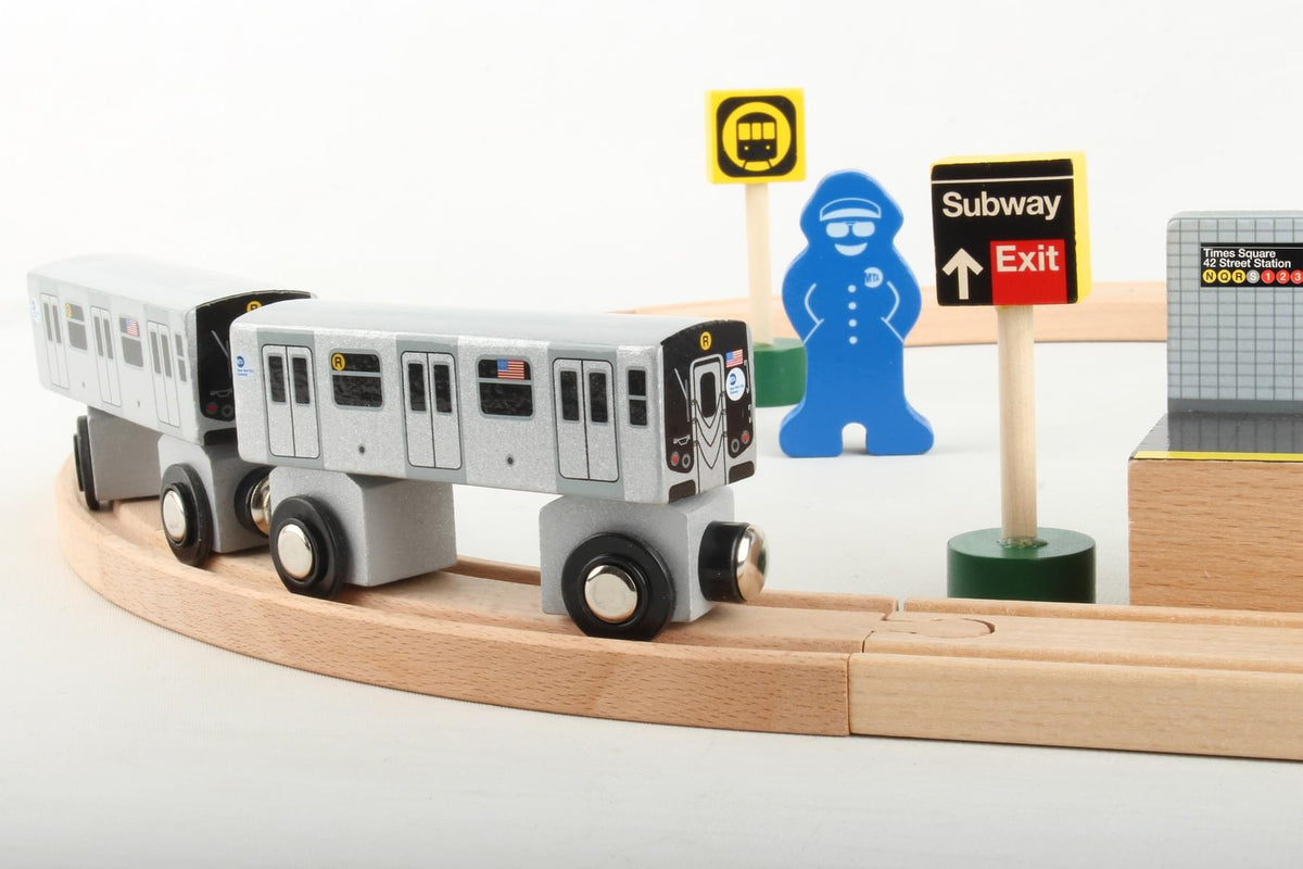 MTA WOODEN TRAIN SET The Airplane Shop.