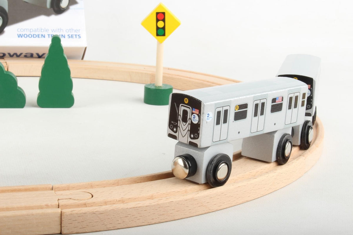 MTA WOODEN TRAIN SET The Airplane Shop.