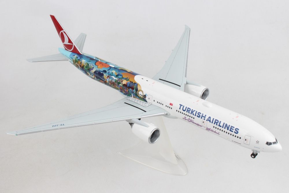 1:400 19CM TURKISH AIRLINES BOEING 777-300ER Passenger Aircraft Diecast Model 