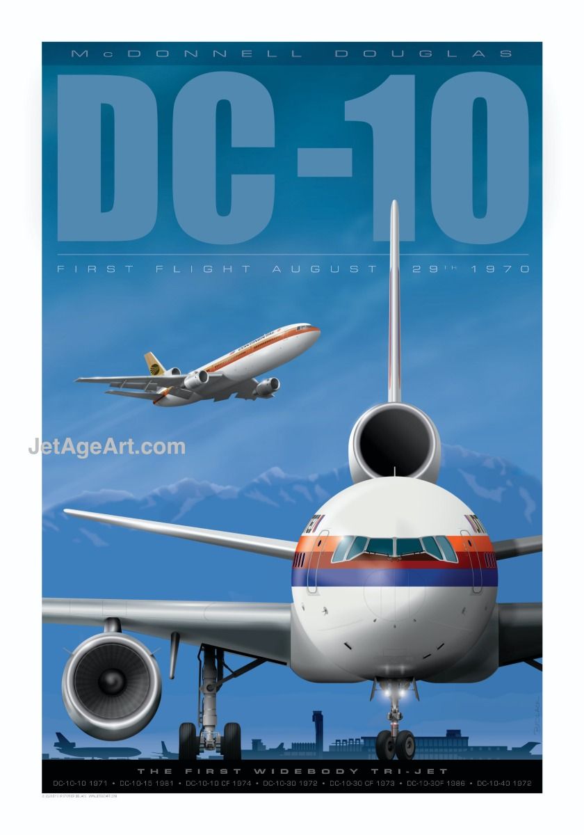 LAN CHILE MCDONNELL DOUGLAS DC-10 IN FLIGHT 8x12 SILVER HALIDE PHOTO PRINT 