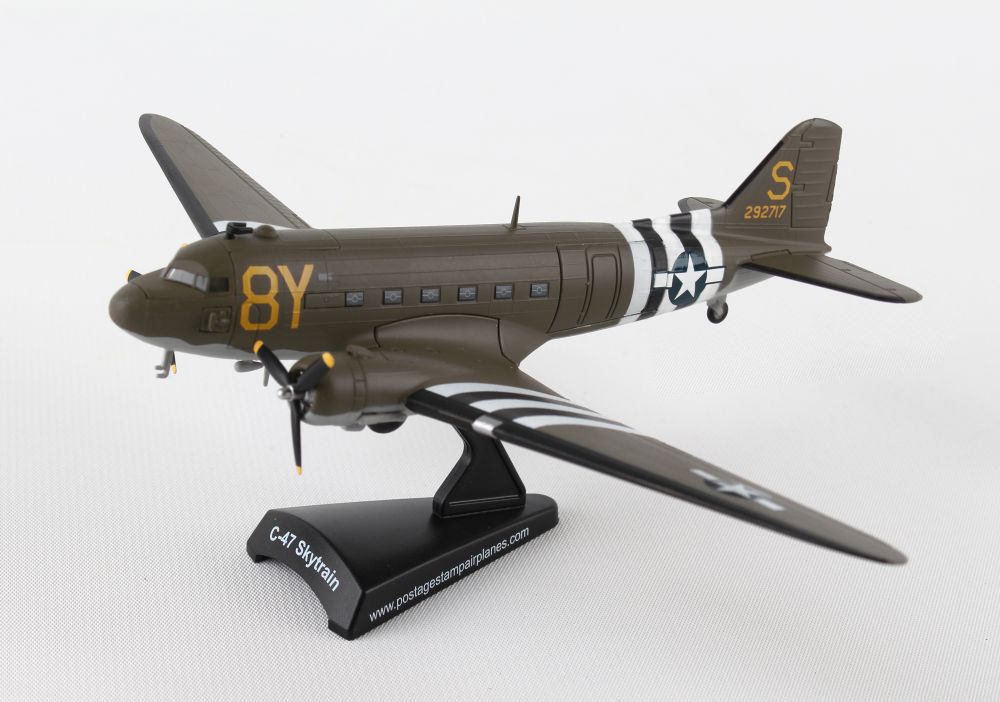 USAAF 1944 Military Airplane Model,Diecast Plane,for Collecting and Gift TANG DYNASTY TM 1:100 Boeing C-47 Skytrain Military Transport Aircraft,D Day 75th Metal Plane Model 3X 