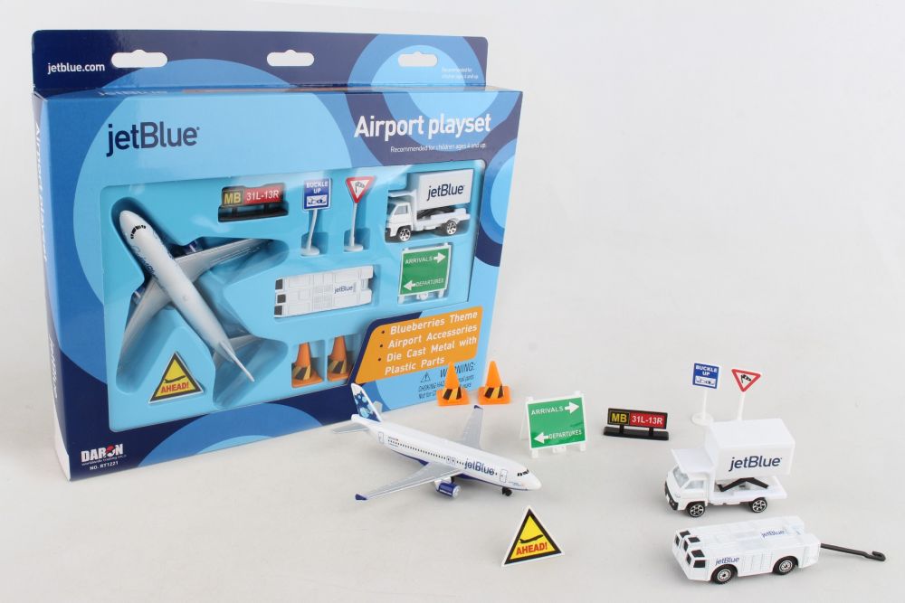 Airport Play set With Airplane Helicopter,6 Airport Vehicles 3 Guards Gift 