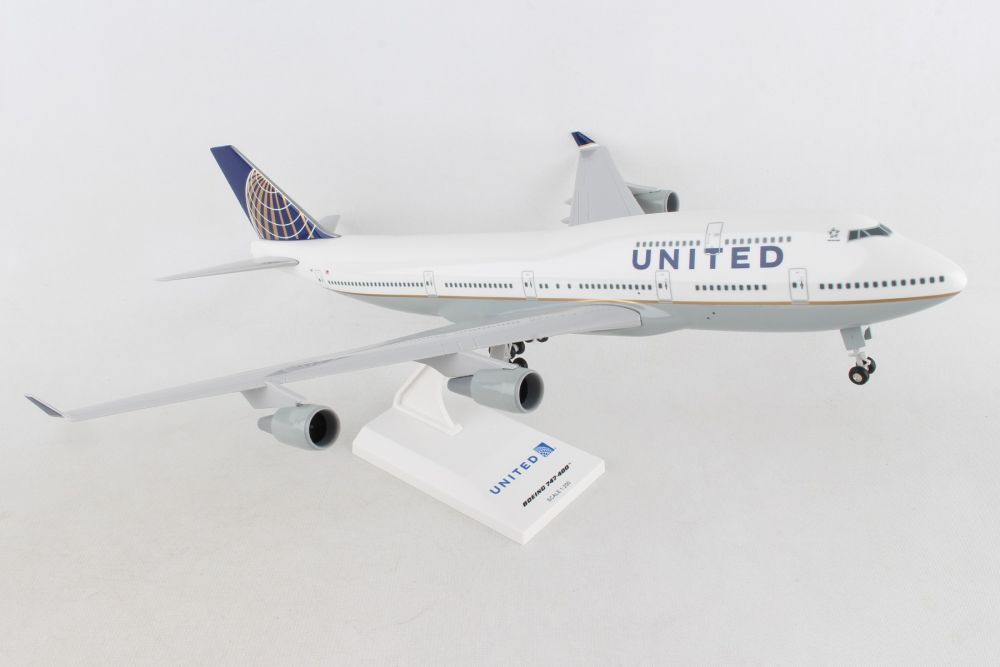 SkyMarks United Airlines Boeing 747-400 1/200 With Gear Post Co MergerSKR614 for sale online 